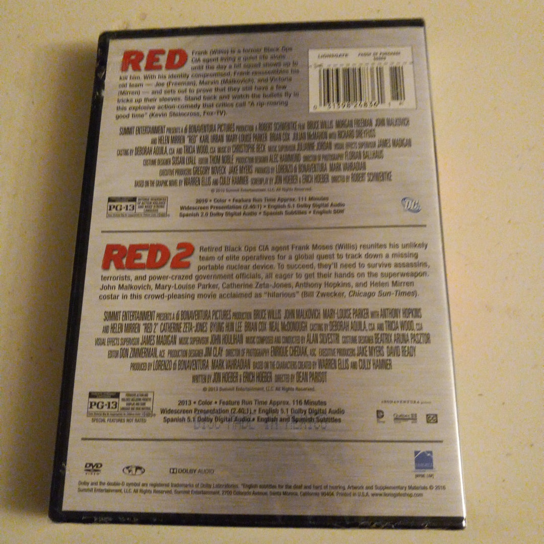 Red & Red 2, Double Feature DVD Movie, Bruce Willis Widescreen, Rated PG-13, NEW