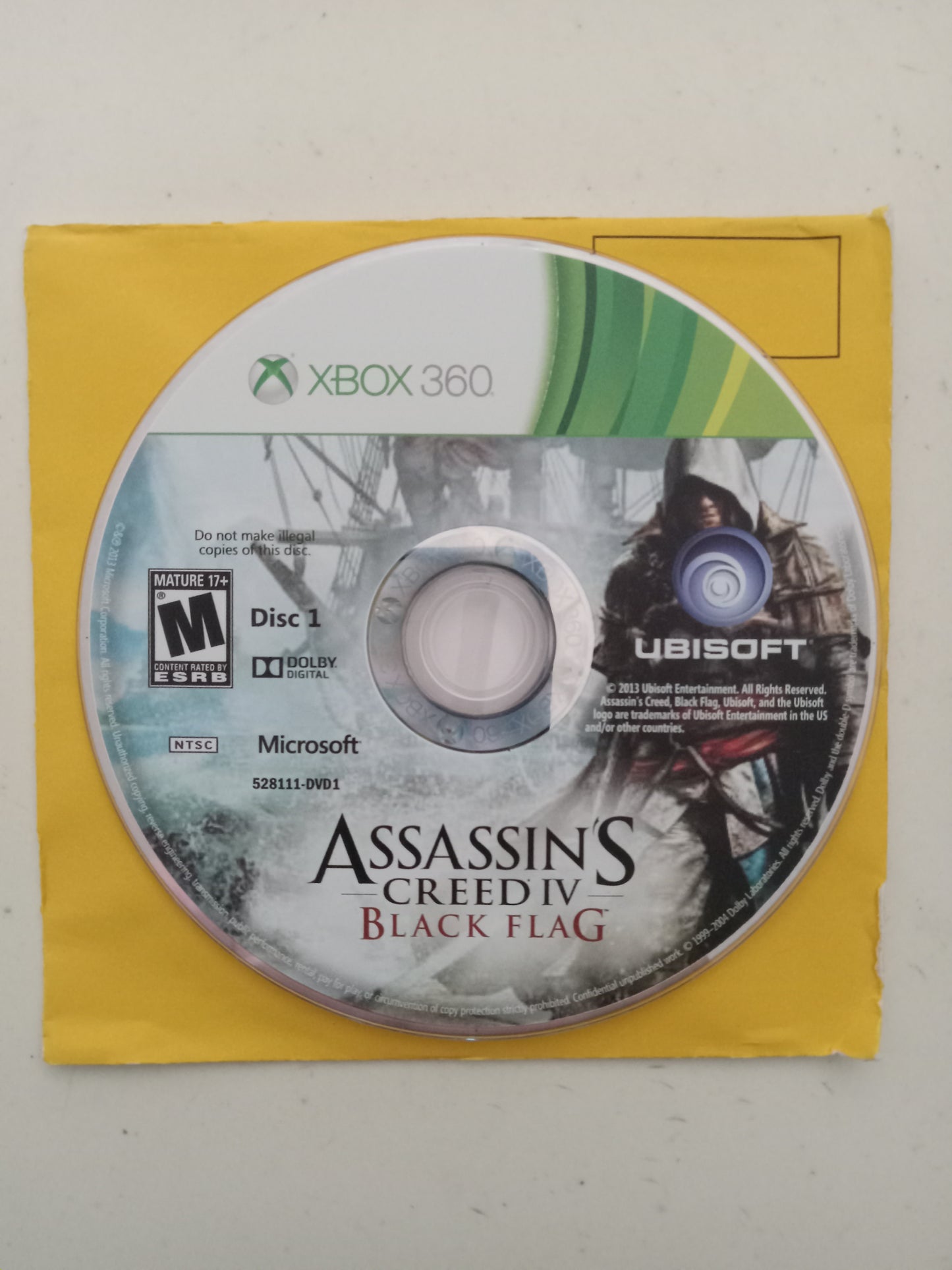 Assassin's Creed IV 4, Black Flag Xbox 360 Video Game, Rated M, USED