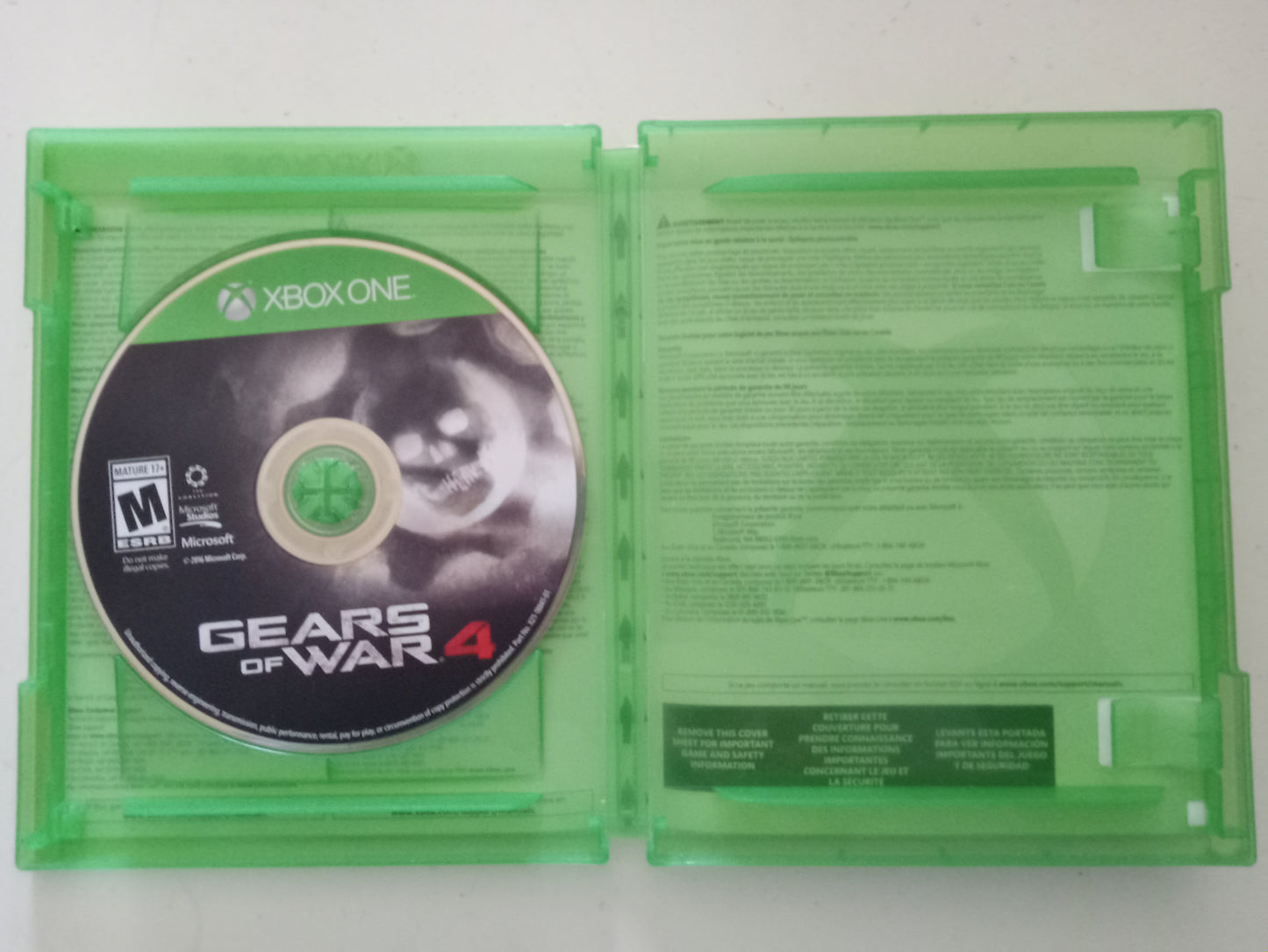 Gears of War 4, Xbox One Video Game, Rated M, USED