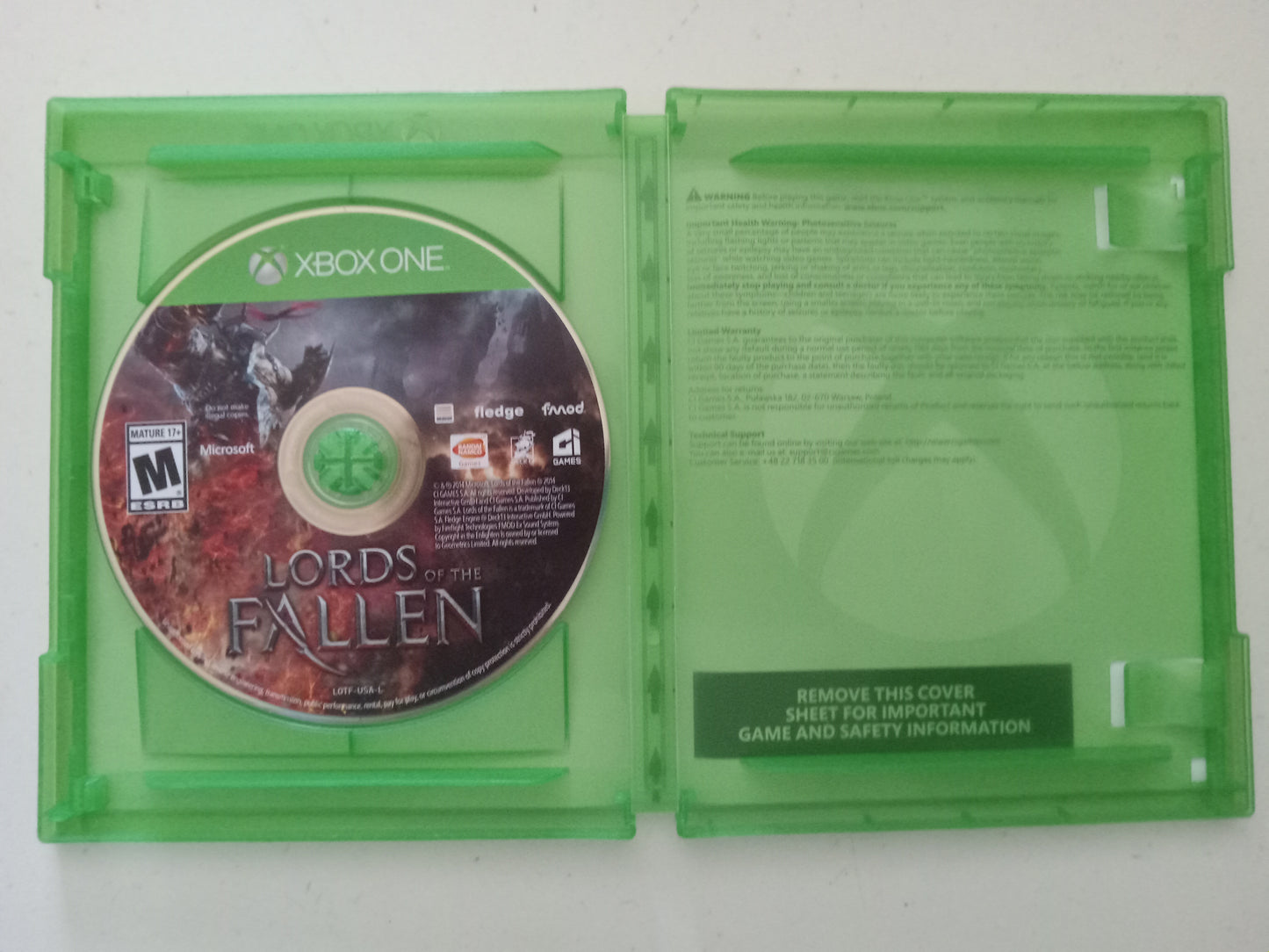 Lords Of the Fallen, Limited Ed. Xbox One Video Game, Rated M, USED