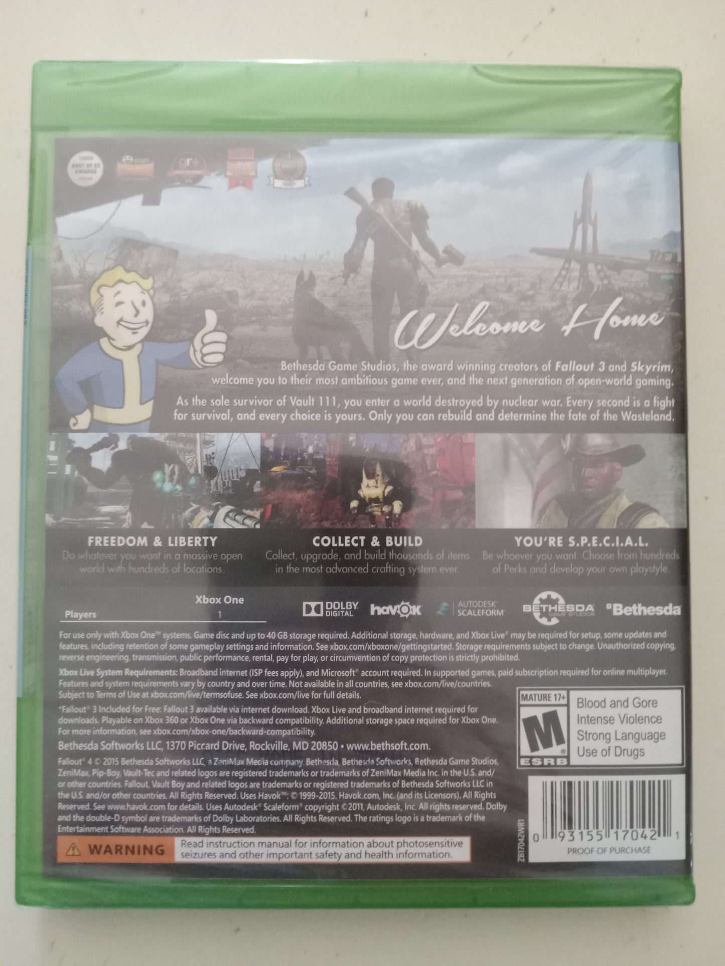 Fallout 4, Xbox One Video Game, Rated M, NEW