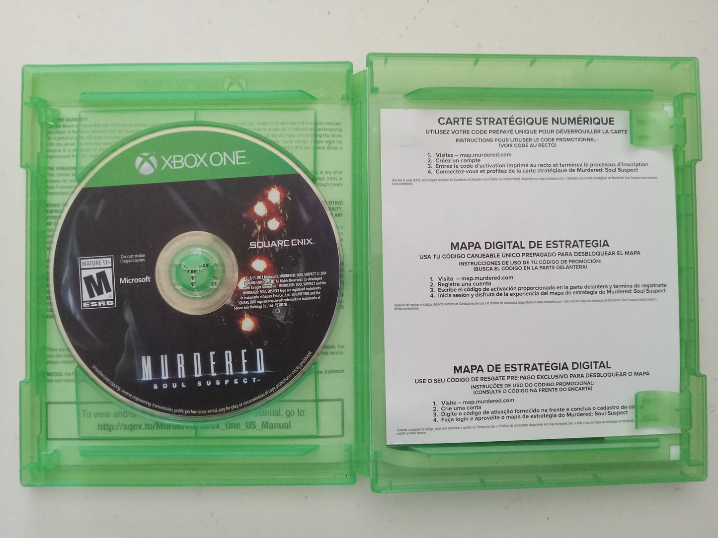 Murdered, Soul Suspect, Xbox One Video Game, Rated M, USED