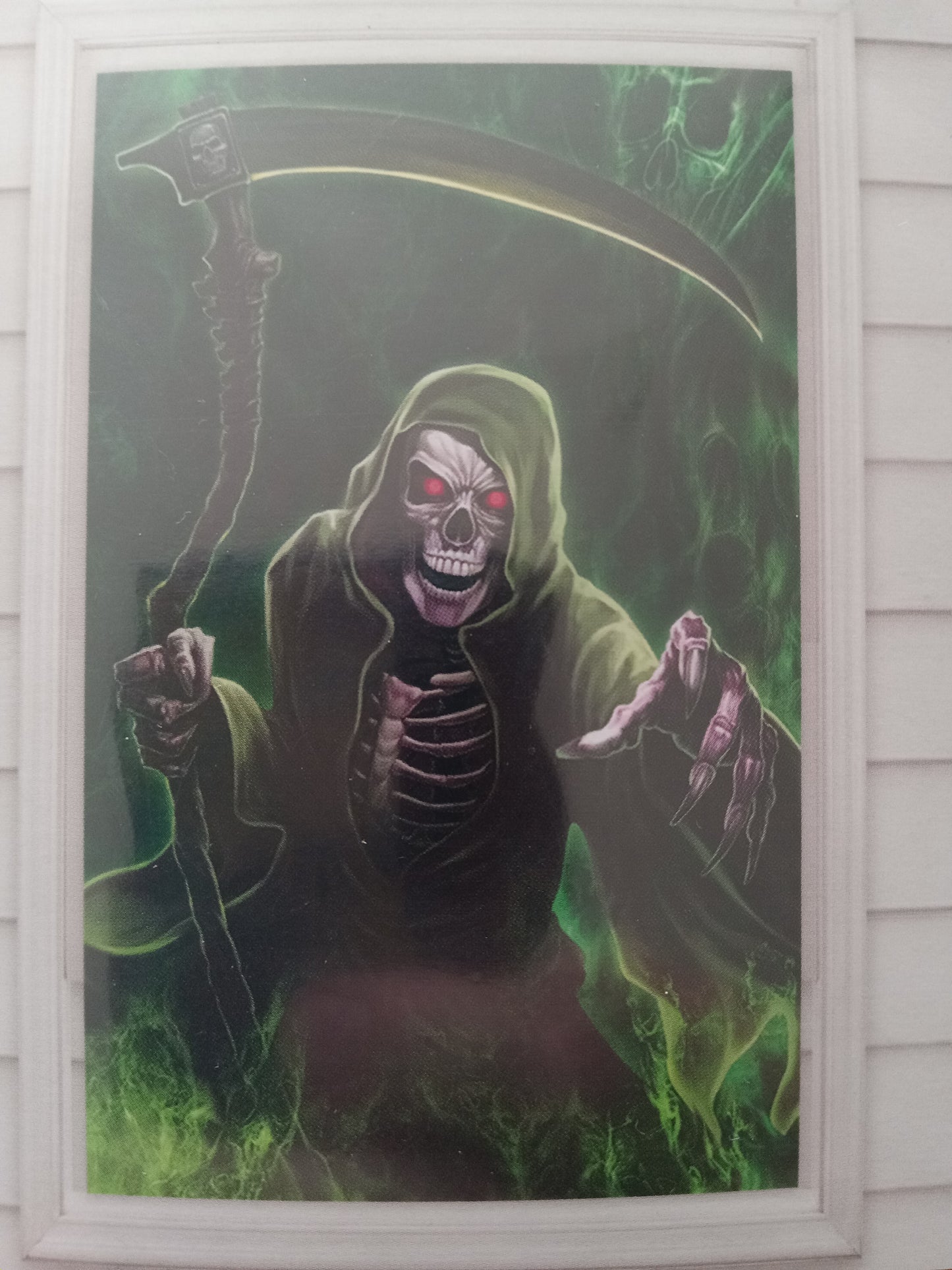 Scary Skeleton Grim Reaper Window Cover Decoration Halloween Outdoor Decor, 30"x48" NEW