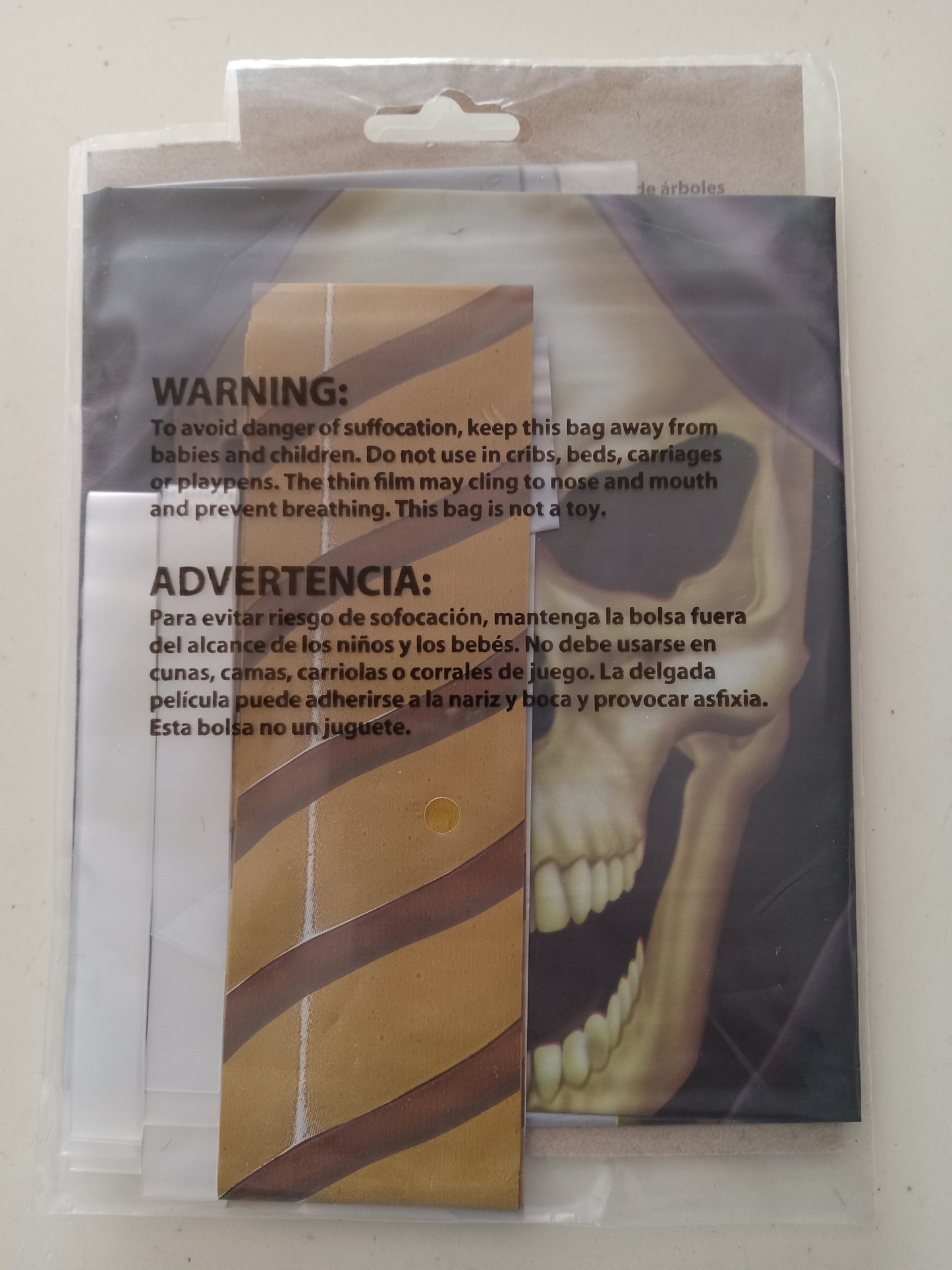 Skeleton Grim Reaper Roped to Tree Decoration Halloween Outdoor Decor, 60"x14" NEW