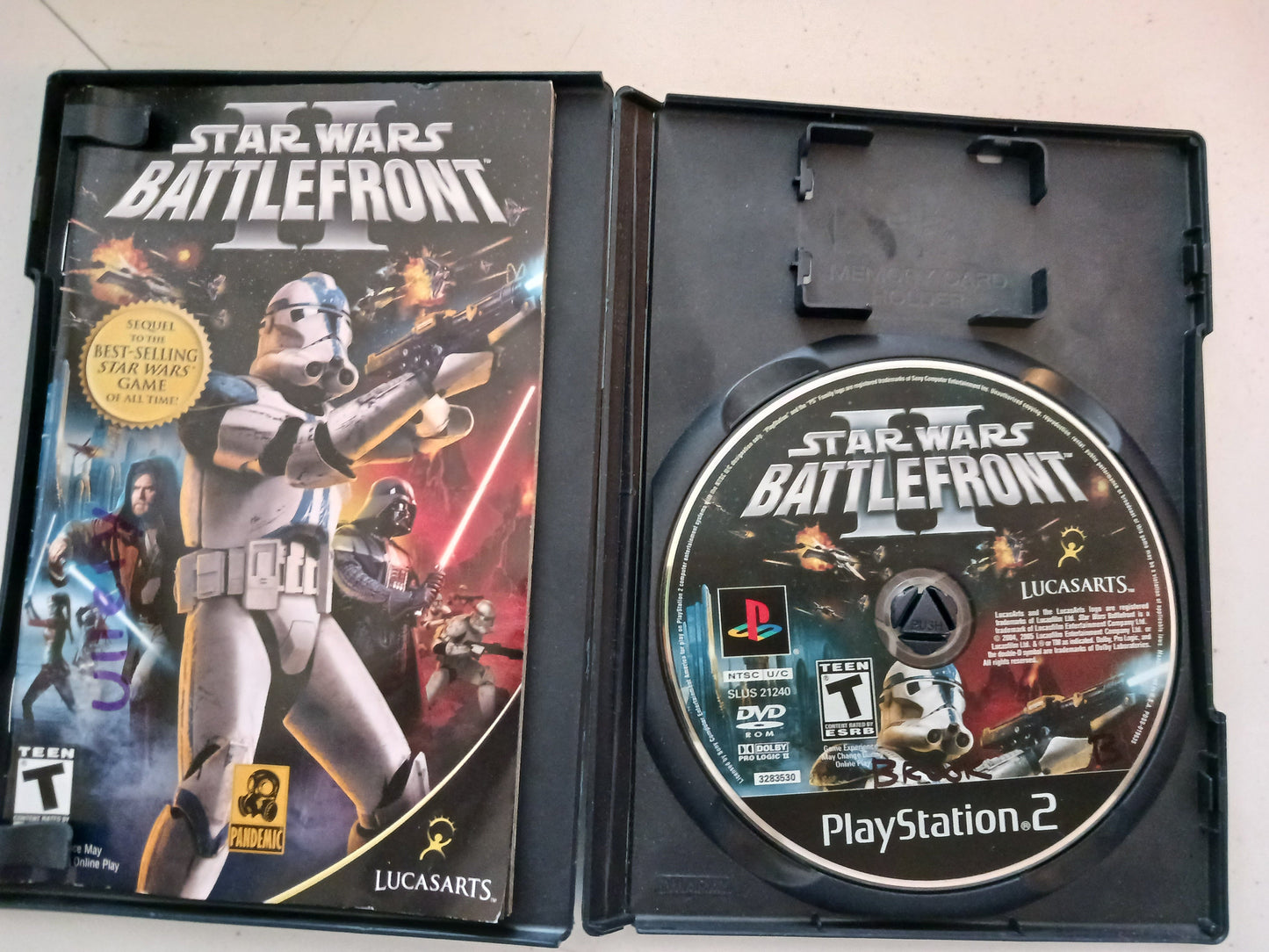 Star Wars Battlefront 2, Playstation 2 PS2 Video Game, Rated T, USED