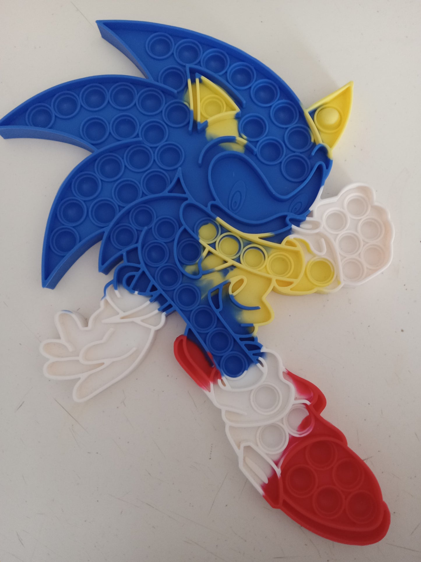 Blue Sonic the Hedgehog Large Pop-it Sensory Activity Toy, 60 Sockets, Rare USED