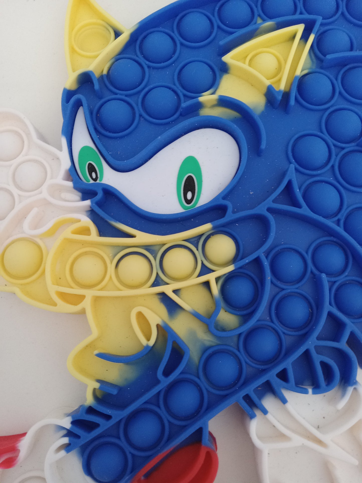 Blue Sonic the Hedgehog Large Pop-it Sensory Activity Toy, 60 Sockets, Rare USED