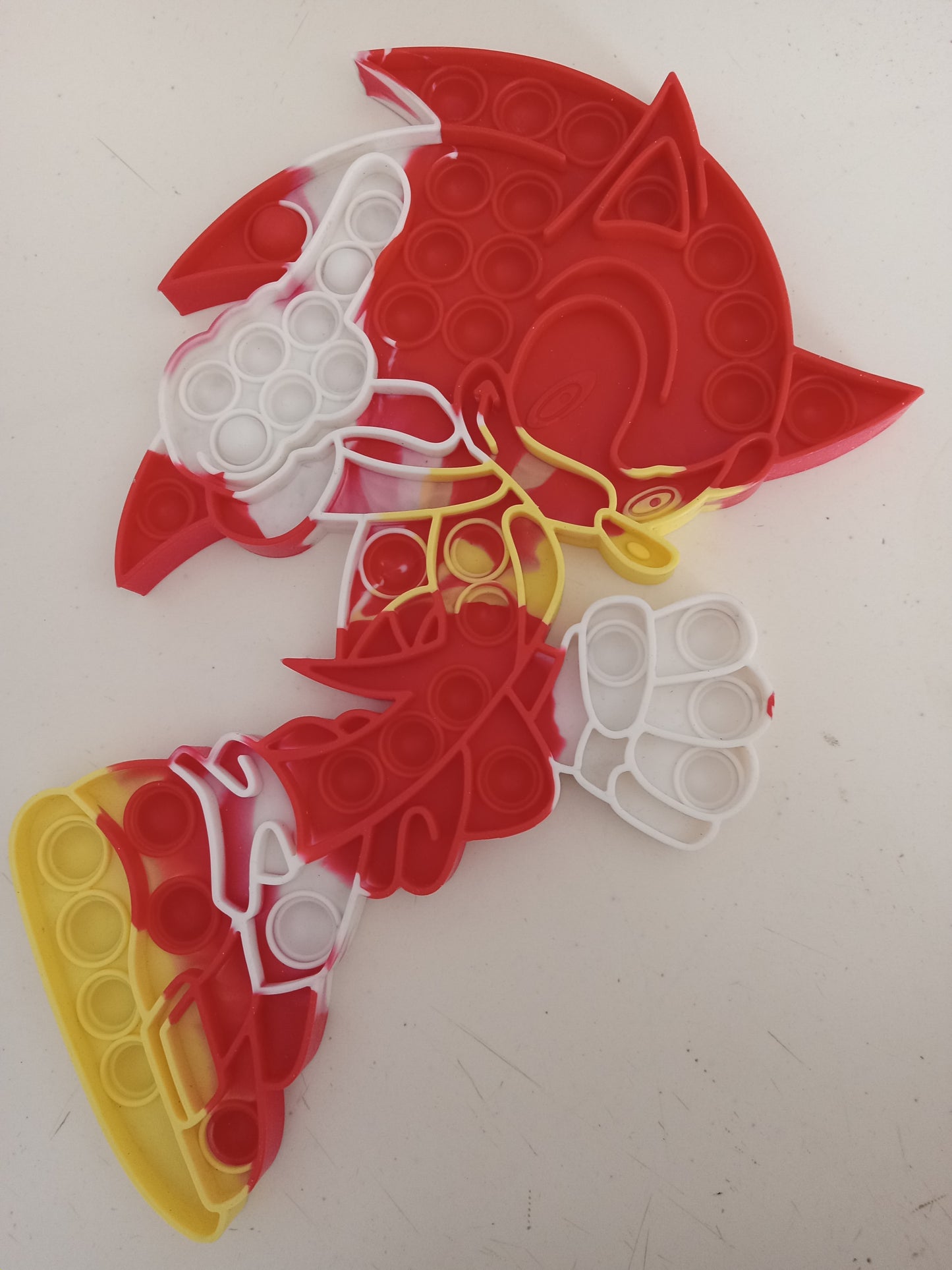 Red Sonic the Hedgehog Large Pop-it Sensory Activity Toy 43 Sockets, Rare, USED