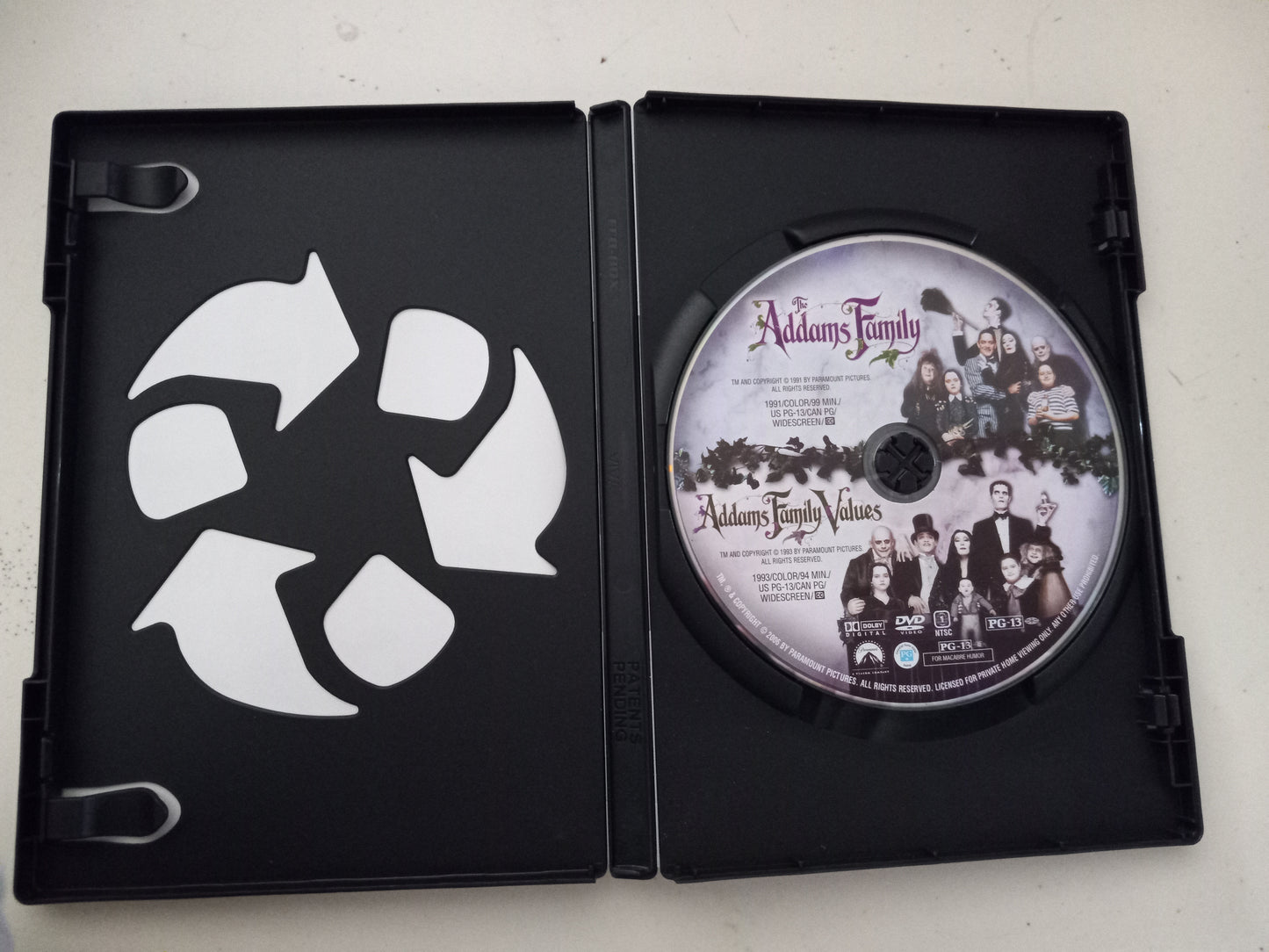 Addams Family & Addams Family Values, DVD 2 Movies, Widescreen, Rated PG-13, USED