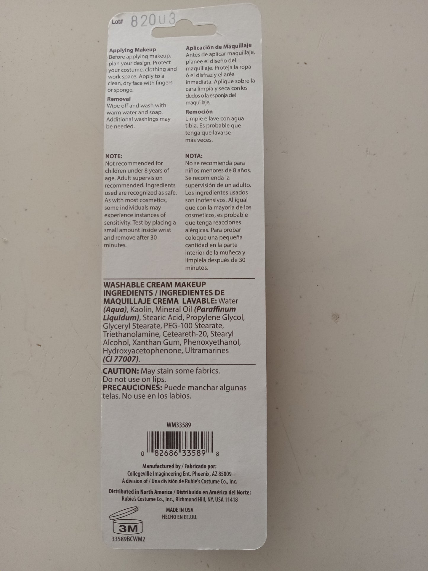 Blue Cream Washable Makeup Rubies 1oz Cosplay Halloween Costume Accessory, NEW