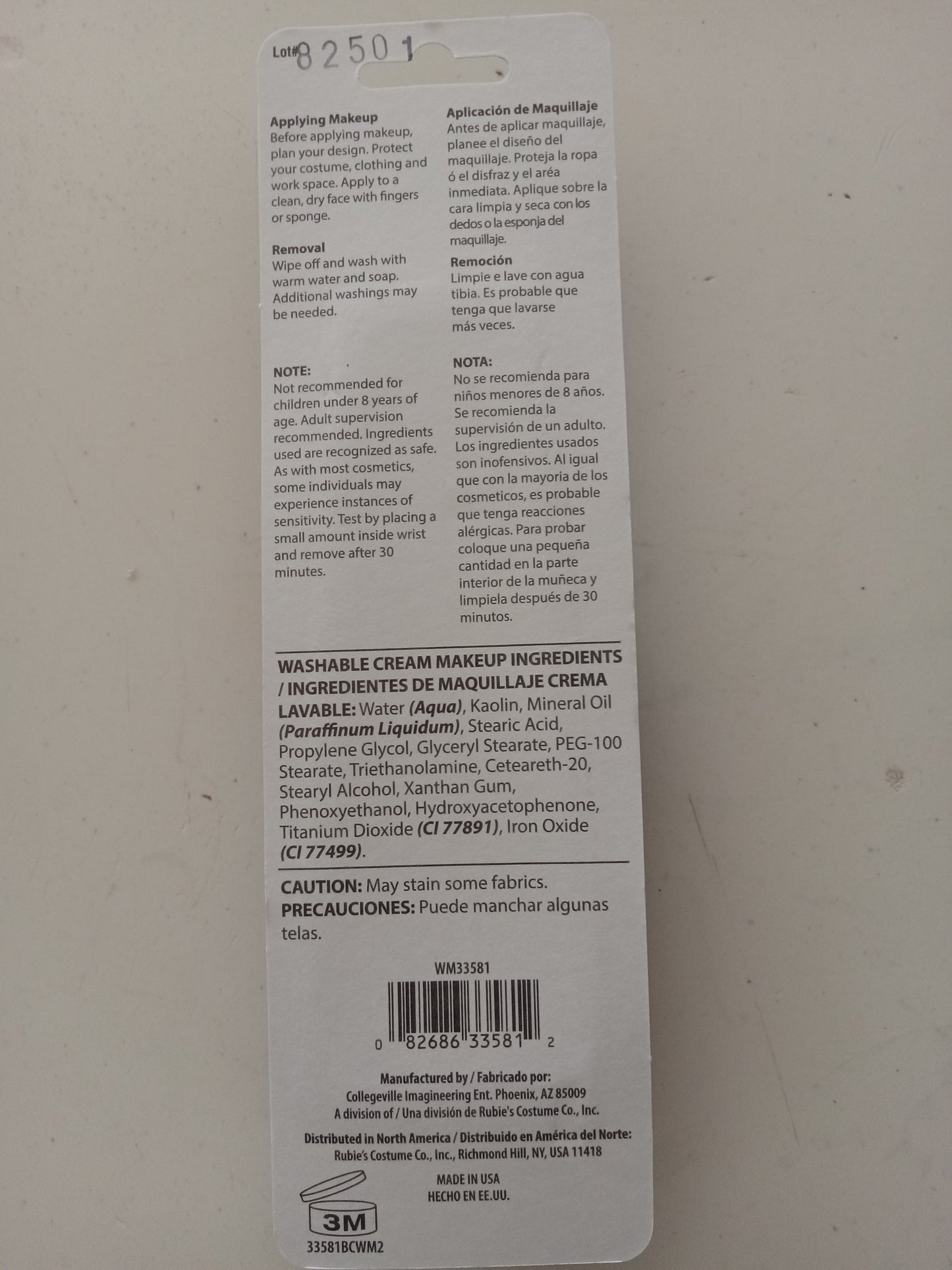 Zombie Gray Cream Washable Makeup Rubies 1oz Cosplay Halloween Costume Accessory, NEW