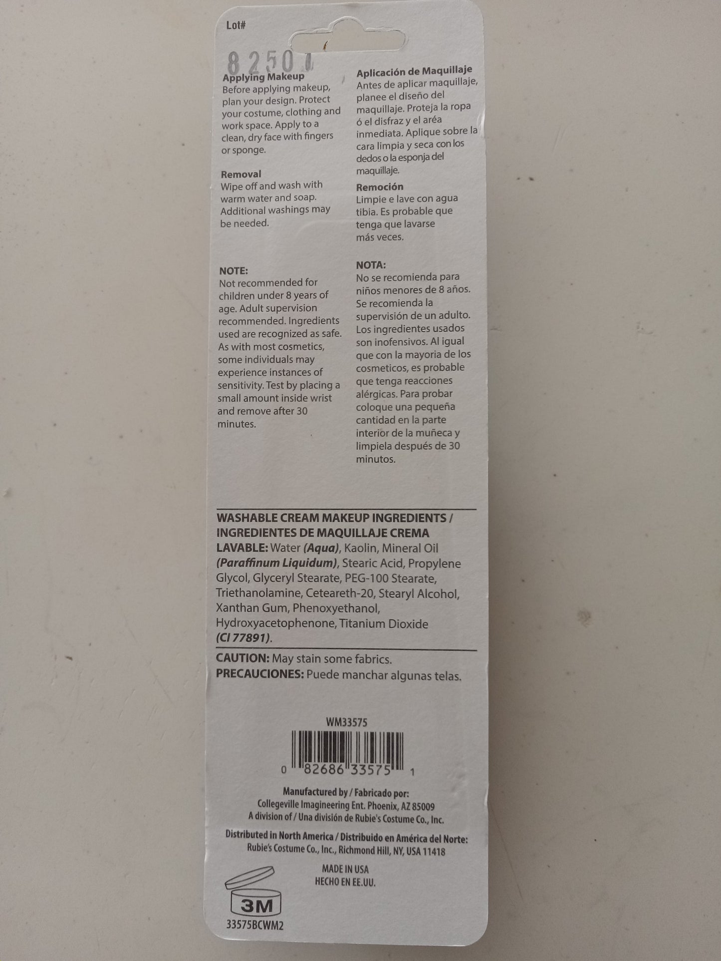 White Cream Washable Makeup Rubies 1oz Cosplay Halloween Costume Accessory, NEW