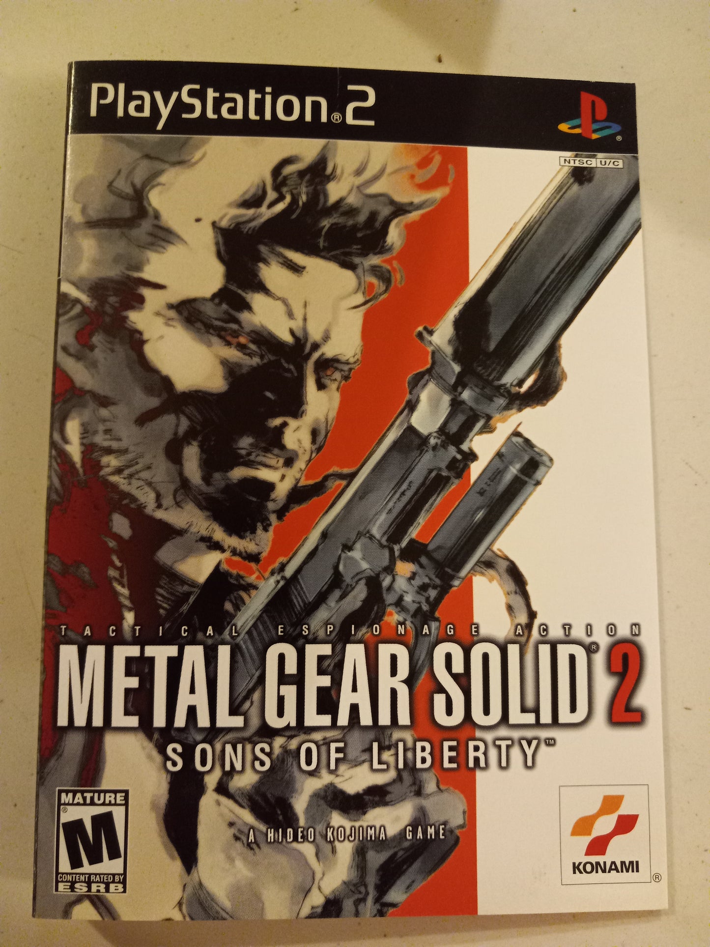 Metal Gear Solid 2 Sons Of Liberty, Playstation 2, Cover Art Only, USED.