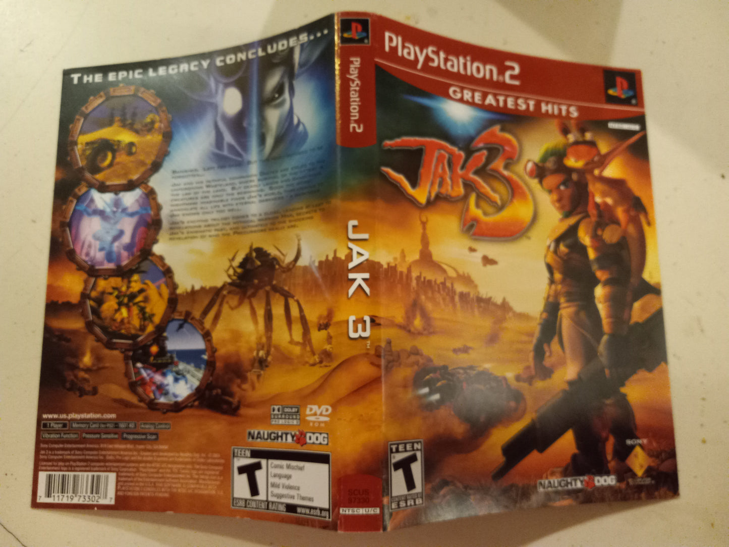 Jak 3, Playstation 2, Cover Art Only, USED.