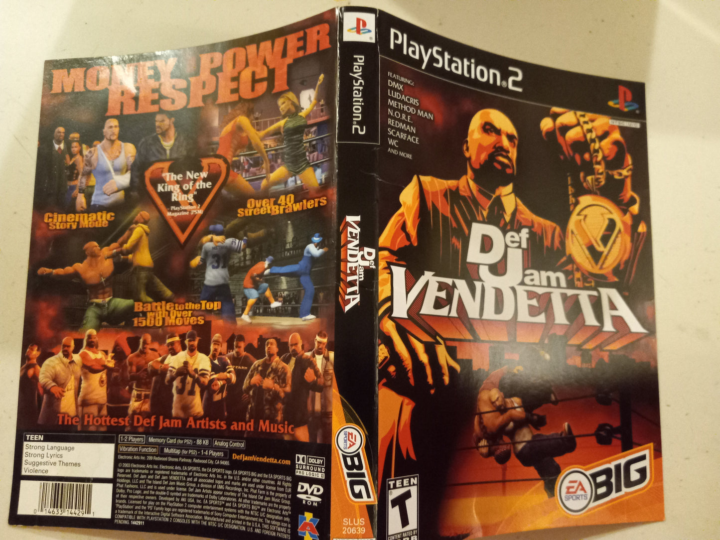 DJ Def Jam Vendetta, Playstation 2, Cover Art Only, USED