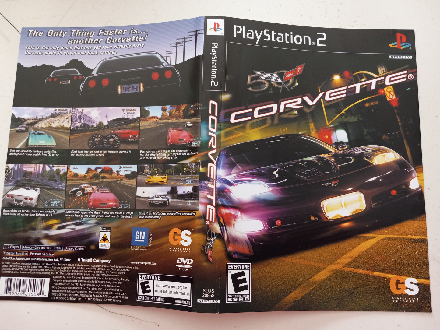50 Corvette, Playstation 2, Cover Art + Manual Only, USED