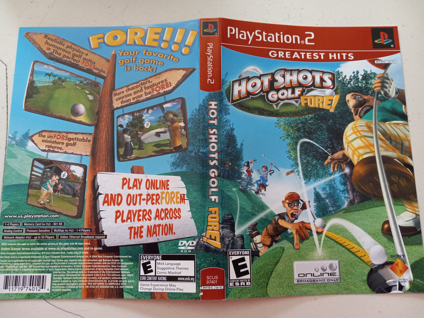 Hot Shots Golf Fore, Playstation 2, Cover Art + Manual Only, USED