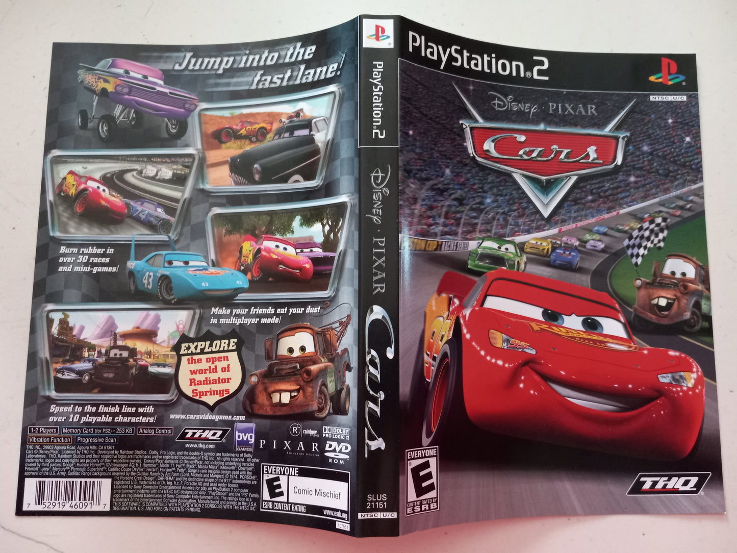 Cars, Playstation 2, Cover Art + Manual Only, USED