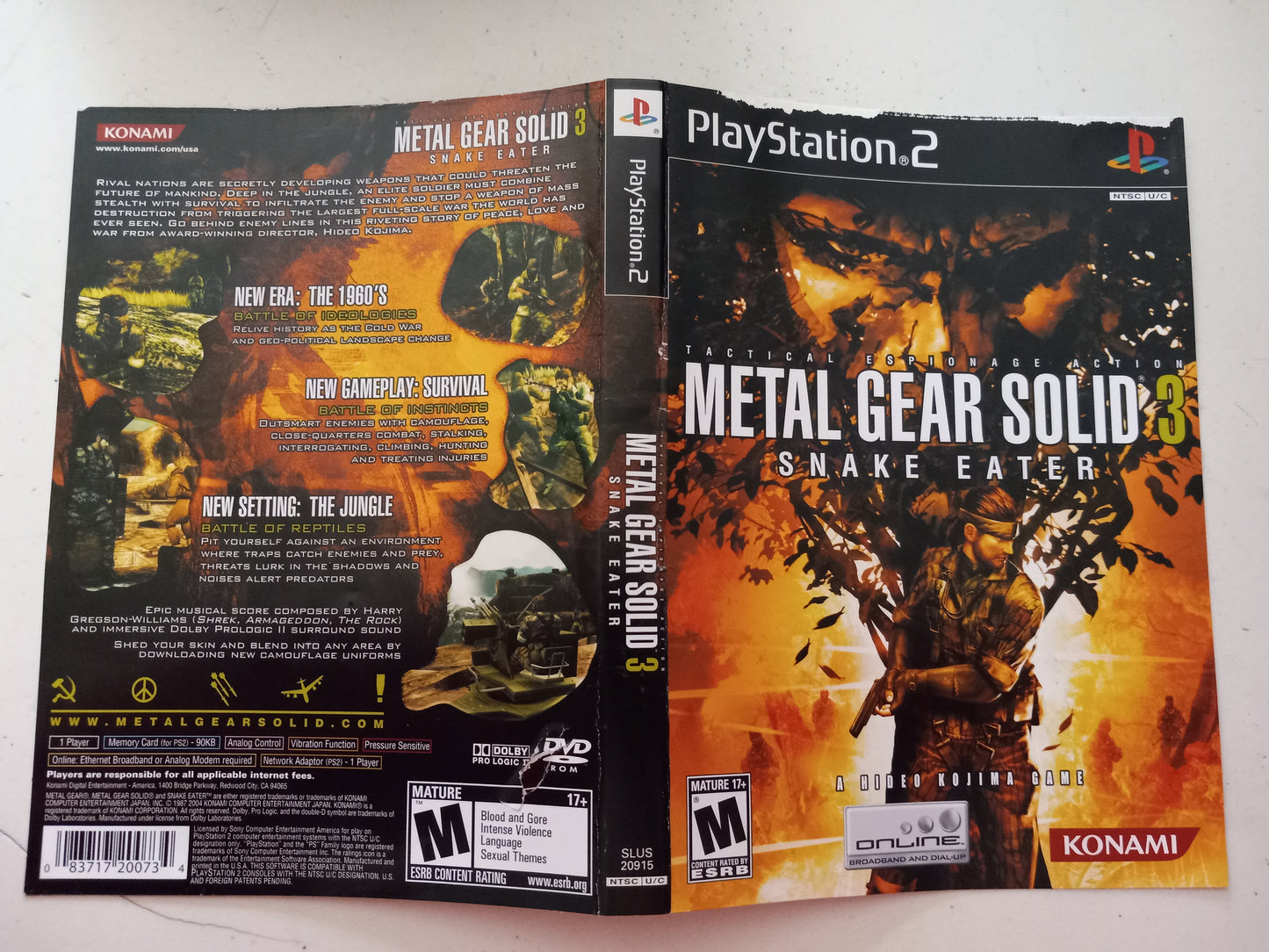 Metal Gear Solid 3 Snake Eater, Playstation 2, Cover Art + Manual Only, USED