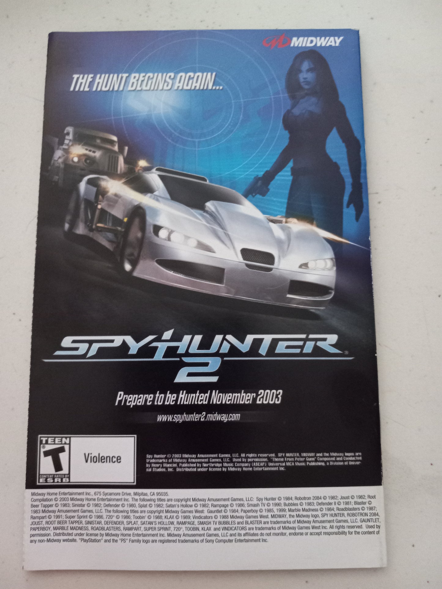 Midway Arcade Treasure, Playstation 2, Manual Only, USED