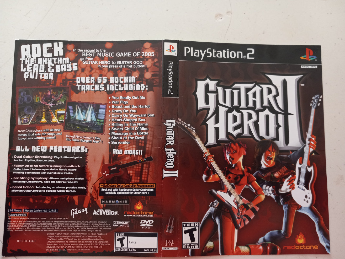 Guitar Hero II 2, Playstation 2, Cover Art + Manual Only, USED