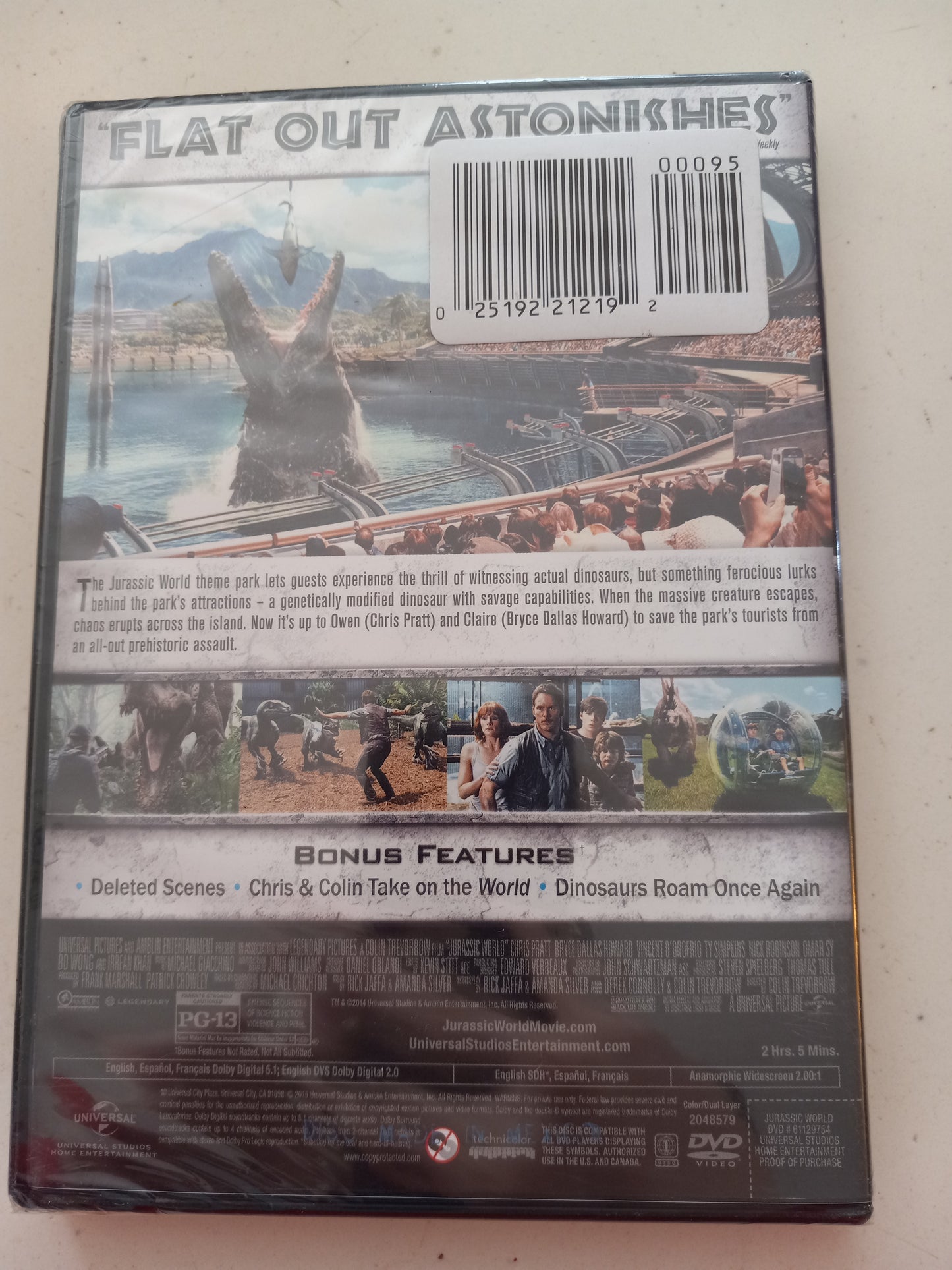Jurassic World, DVD Movie, Widescreen, Rated PG-13, NEW