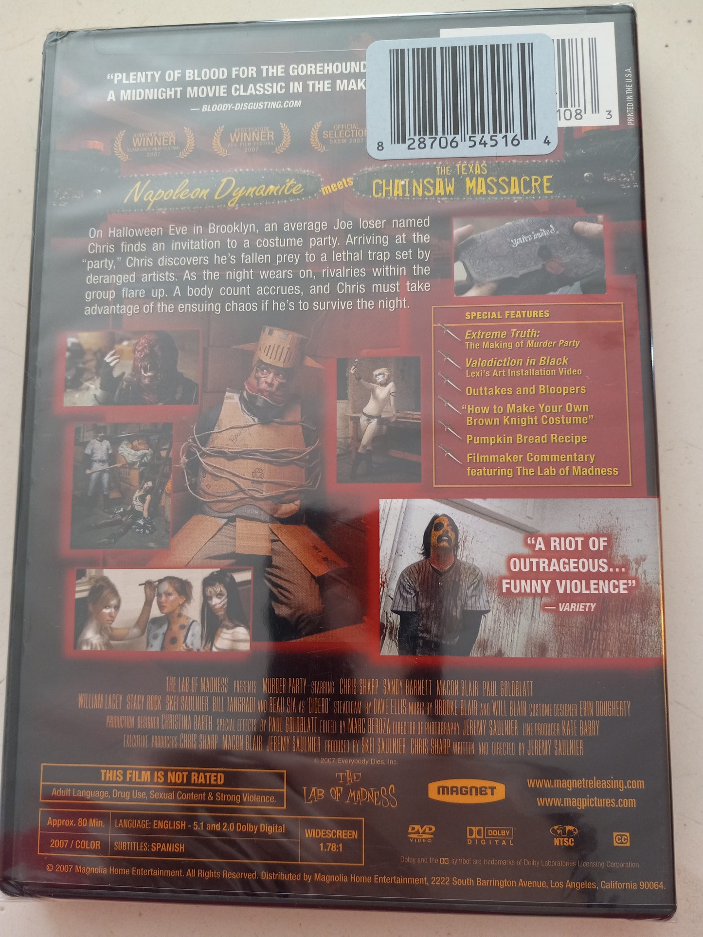 Murder Party, DVD Movie, Widescreen, Not Rated, Rare NEW