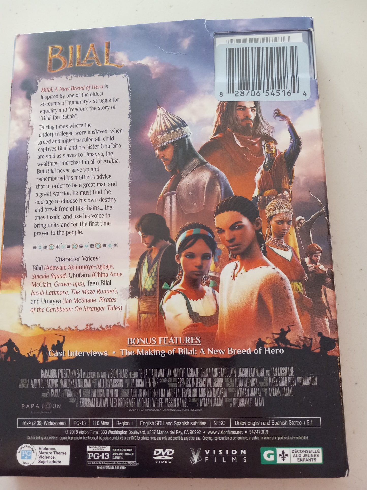 Bilal A New Breed Of Hero, DVD Movie, Widescreen, Rated PG-13, Rare NEW