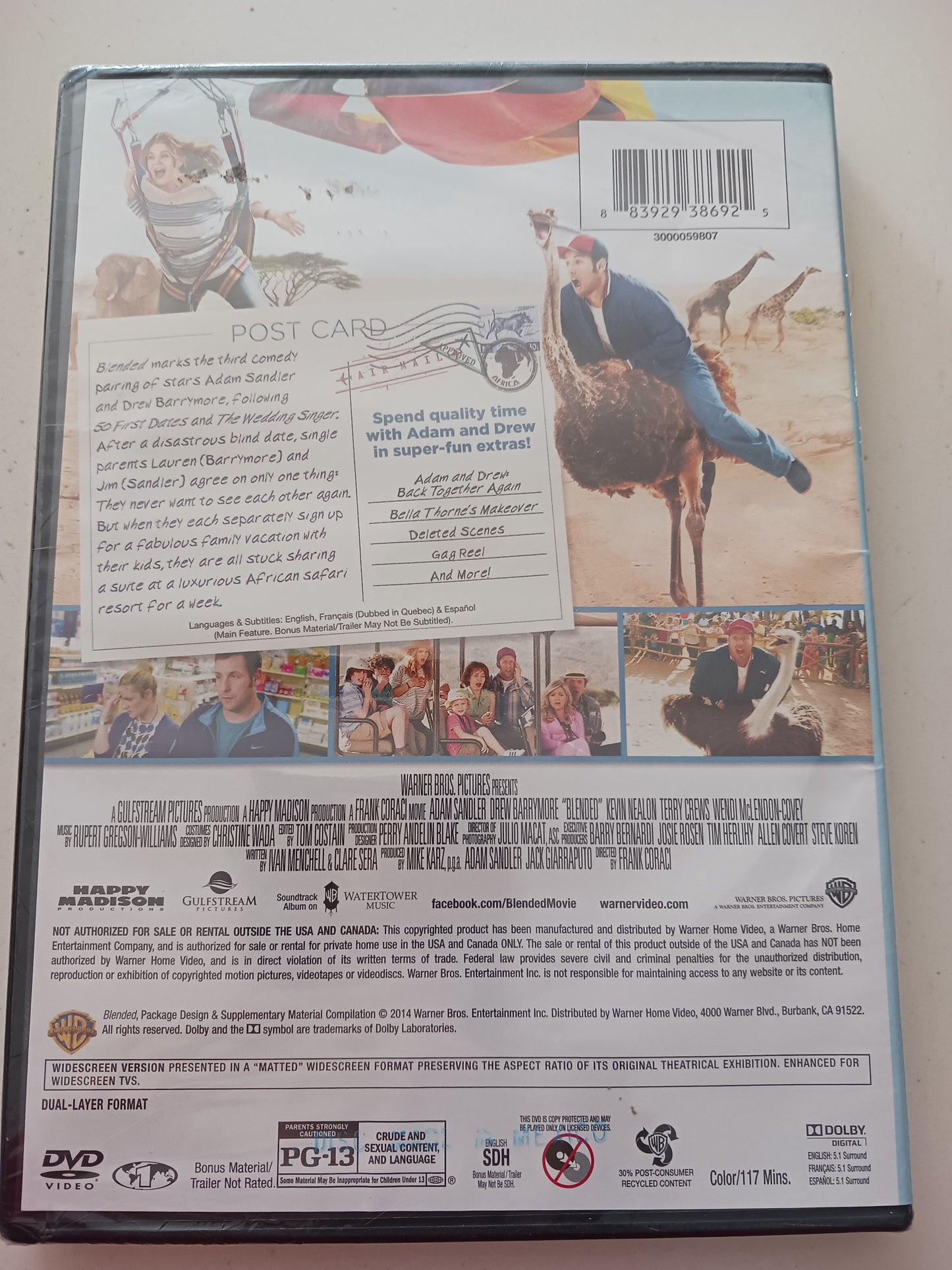 Blended, DVD Movie, Adam Sandler Widescreen, Rated PG-13, NEW