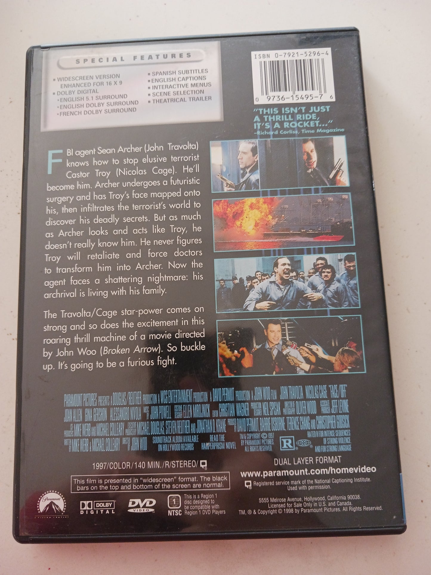 Face Off, DVD Movie, Widescreen, Rated R, USED