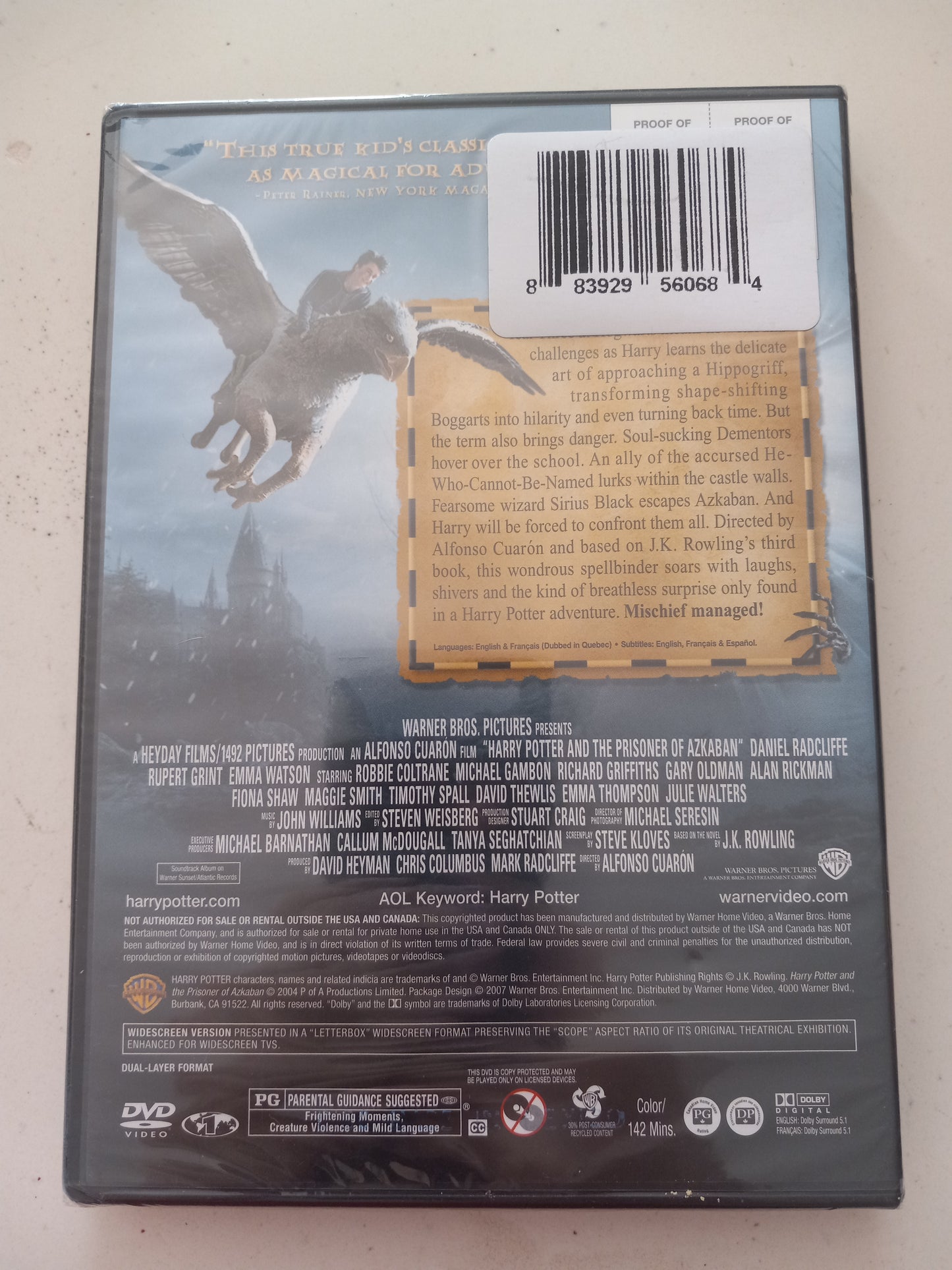 Harry Potter And The Prisoner Of Azkaban, DVD Movie, 2 Discs, Widescreen, Rated PG, NEW