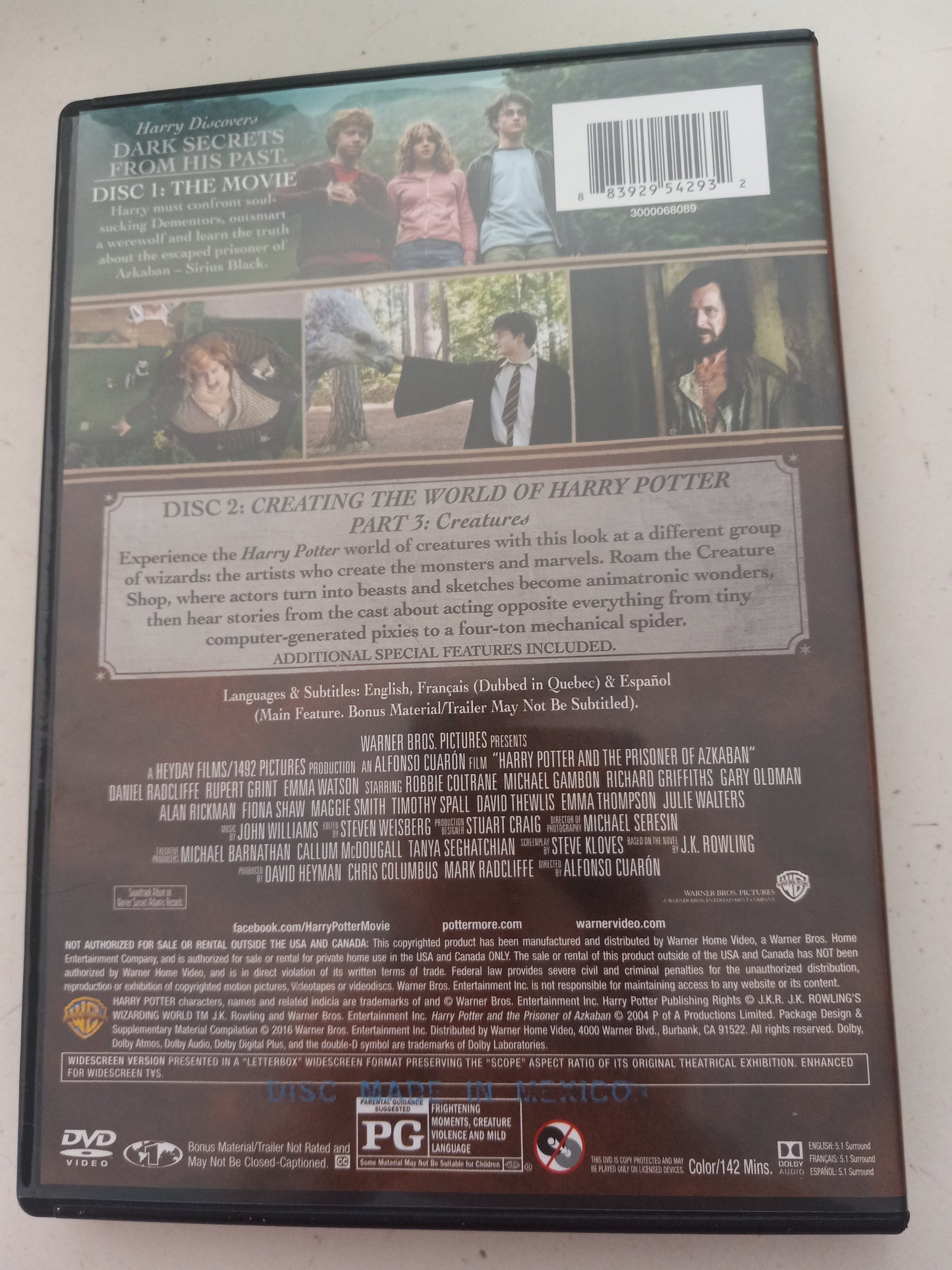 Harry Potter And The Prisoner Of Azkaban, DVD Movie, 2 Discs, Widescreen, Rated PG, NEW