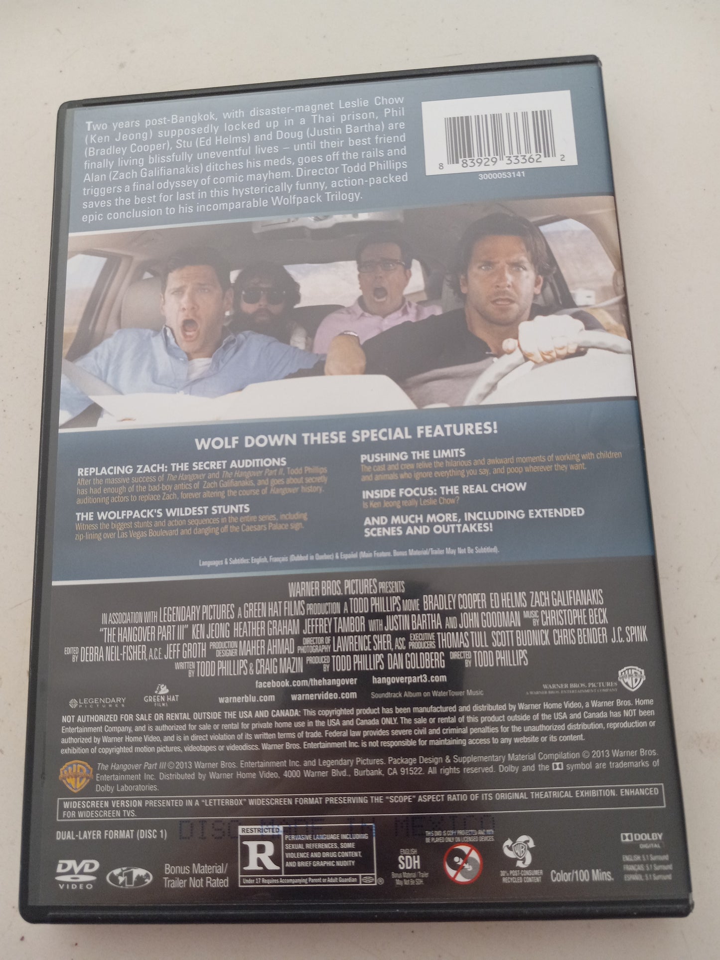 The Hangover Part III 3, DVD Movie, 2 Disc Special Ed, Bradley Cooper Widescreen, Rated R, NEW/USED