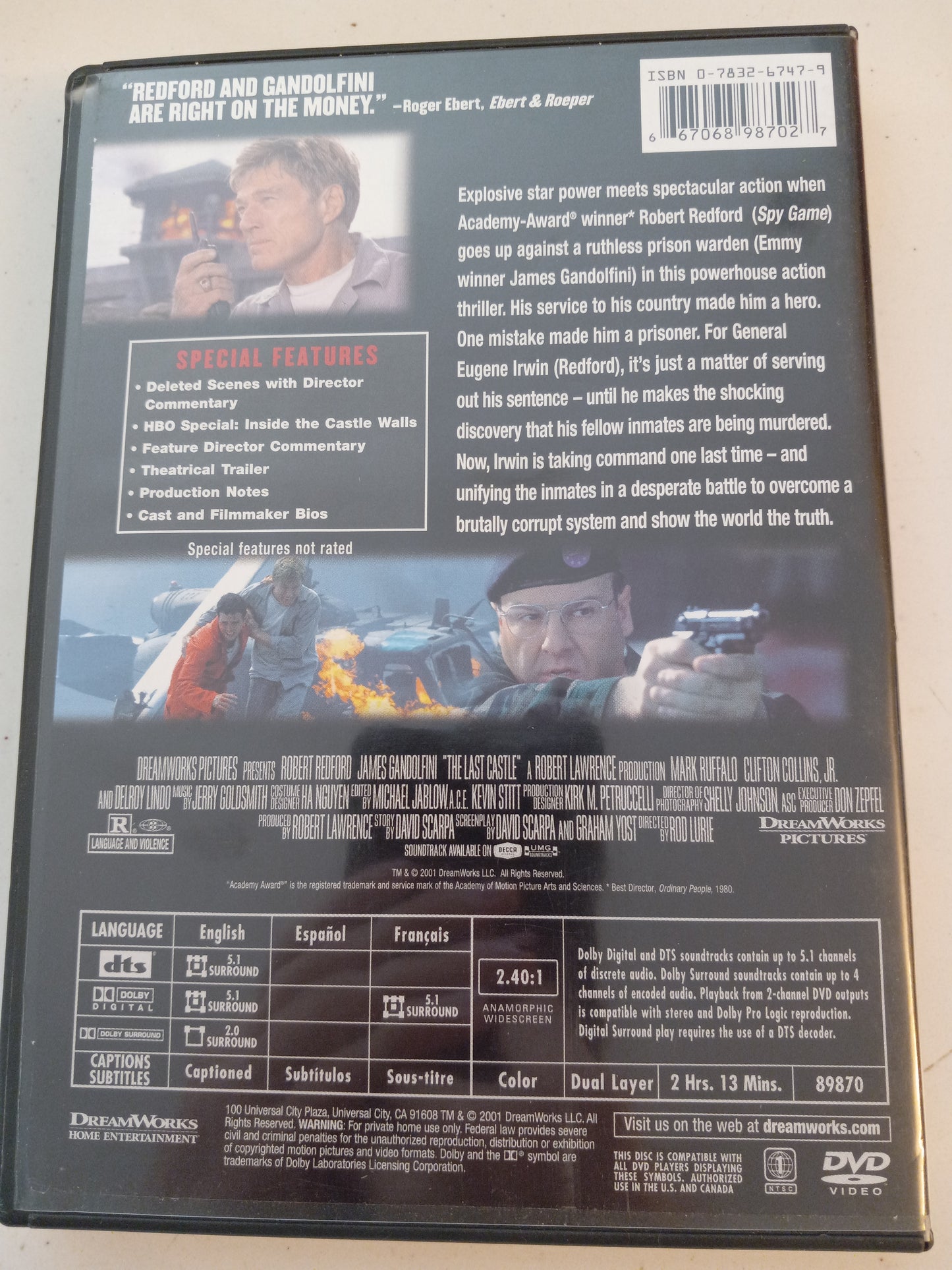 The Last Castle, DVD Movie, Widescreen, Rated R, USED