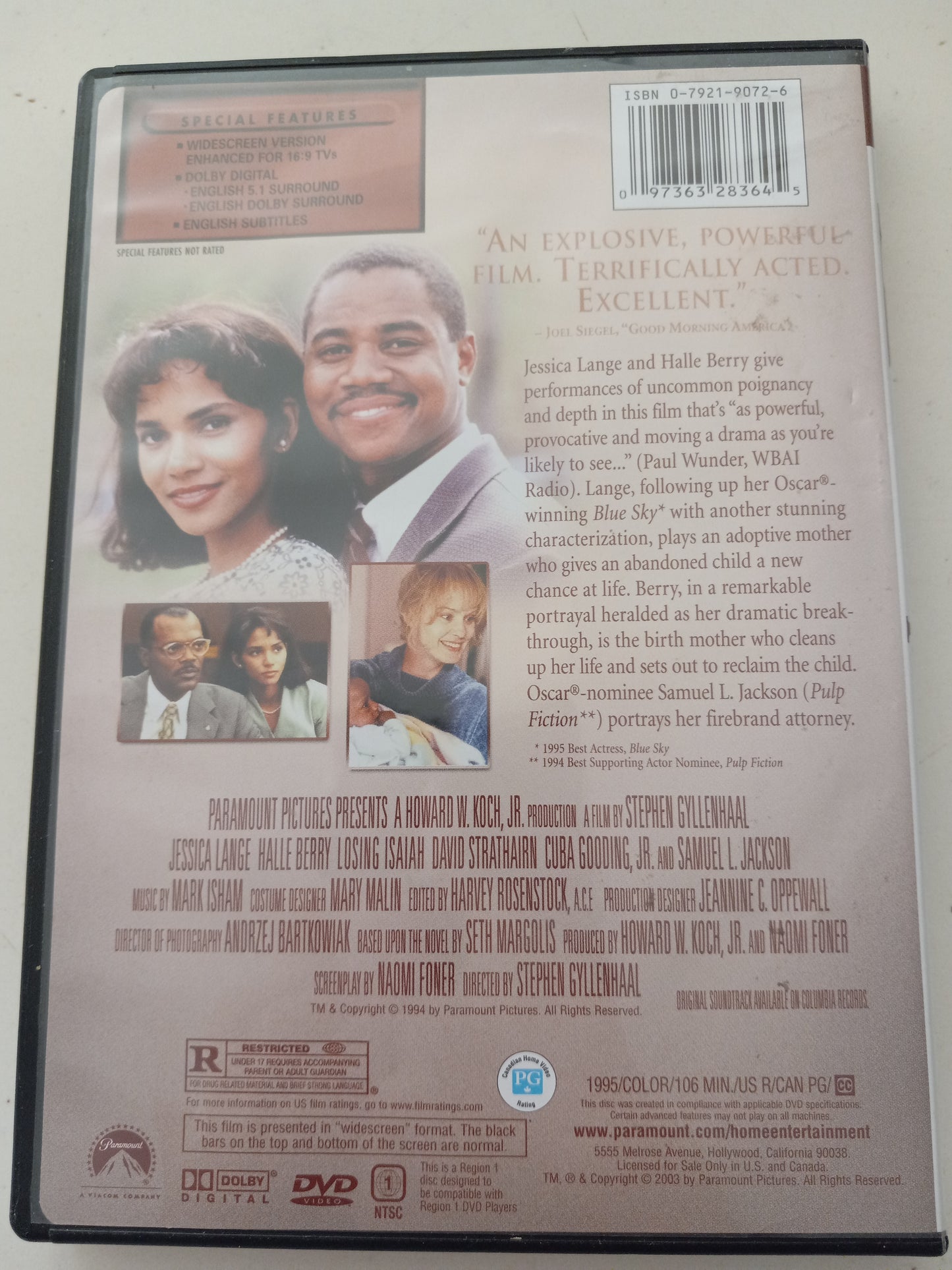 Losing Isaiah, DVD Movie, Widescreen, Rated R, USED