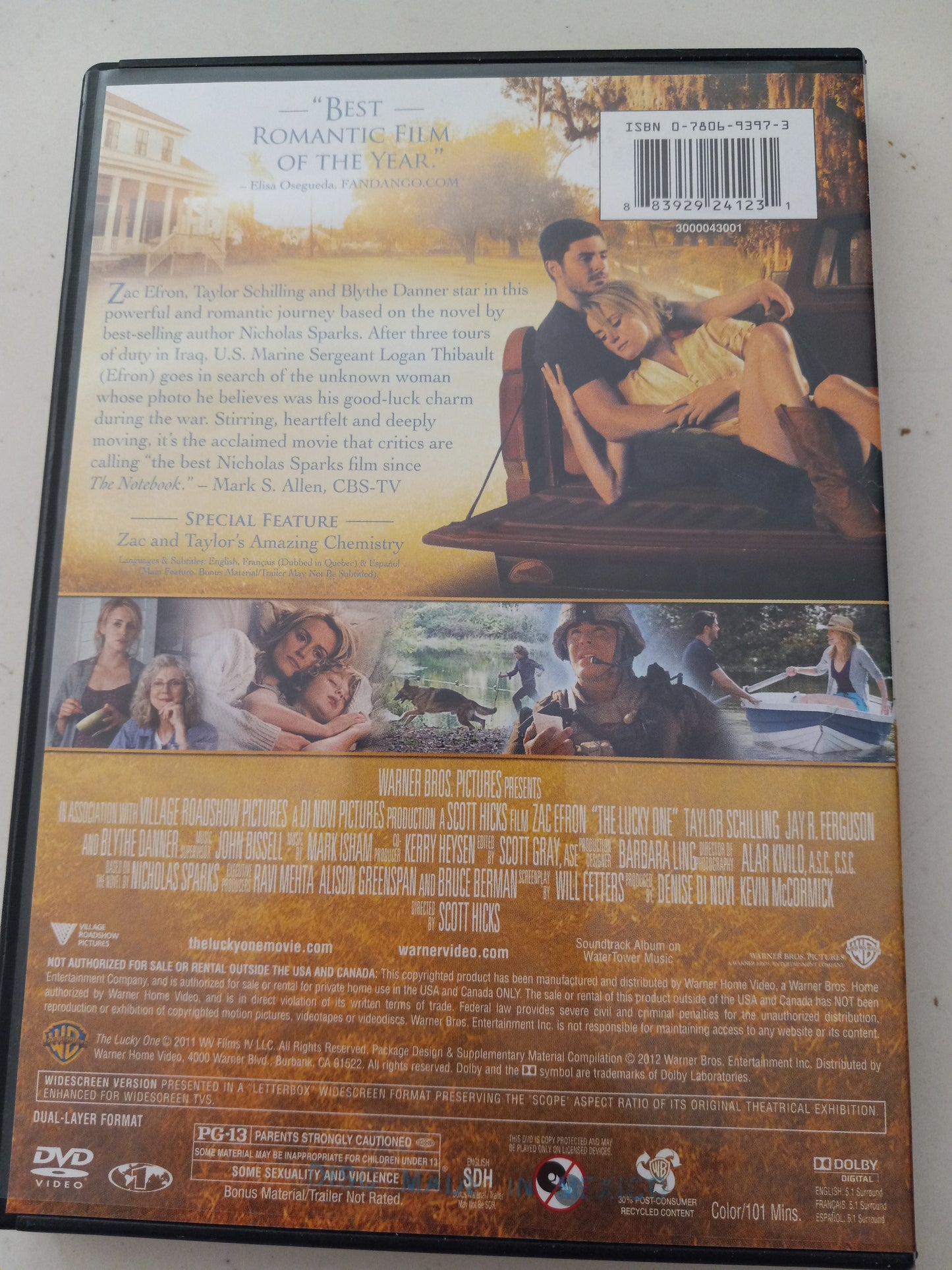The Lucky One, DVD Movie, Widescreen, Rated PG-13, NEW/USED
