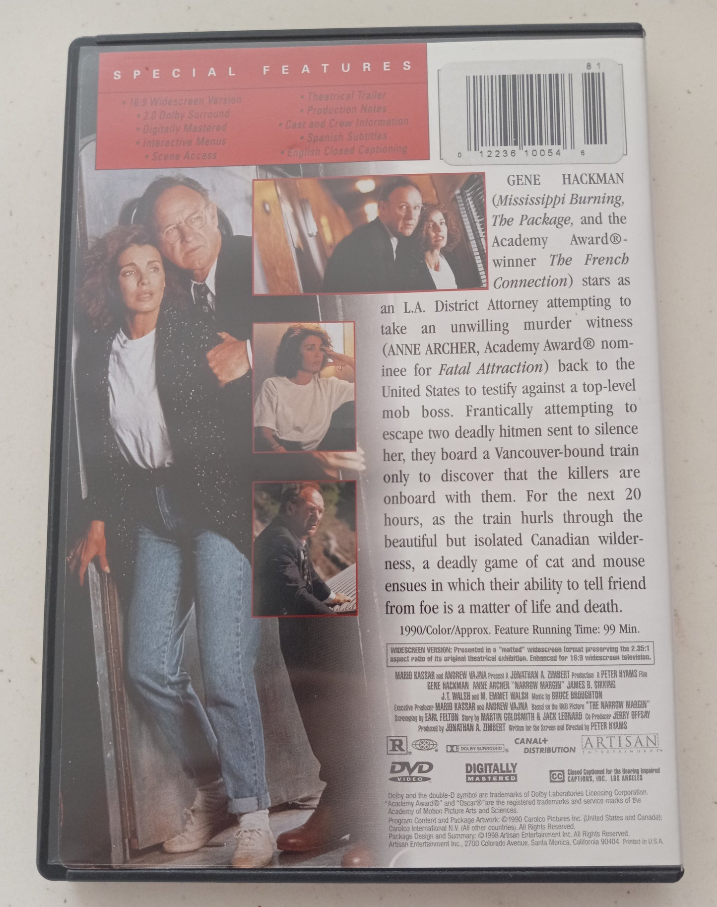 Narrow Margin, DVD Movie Widescreen, Rated R, USED