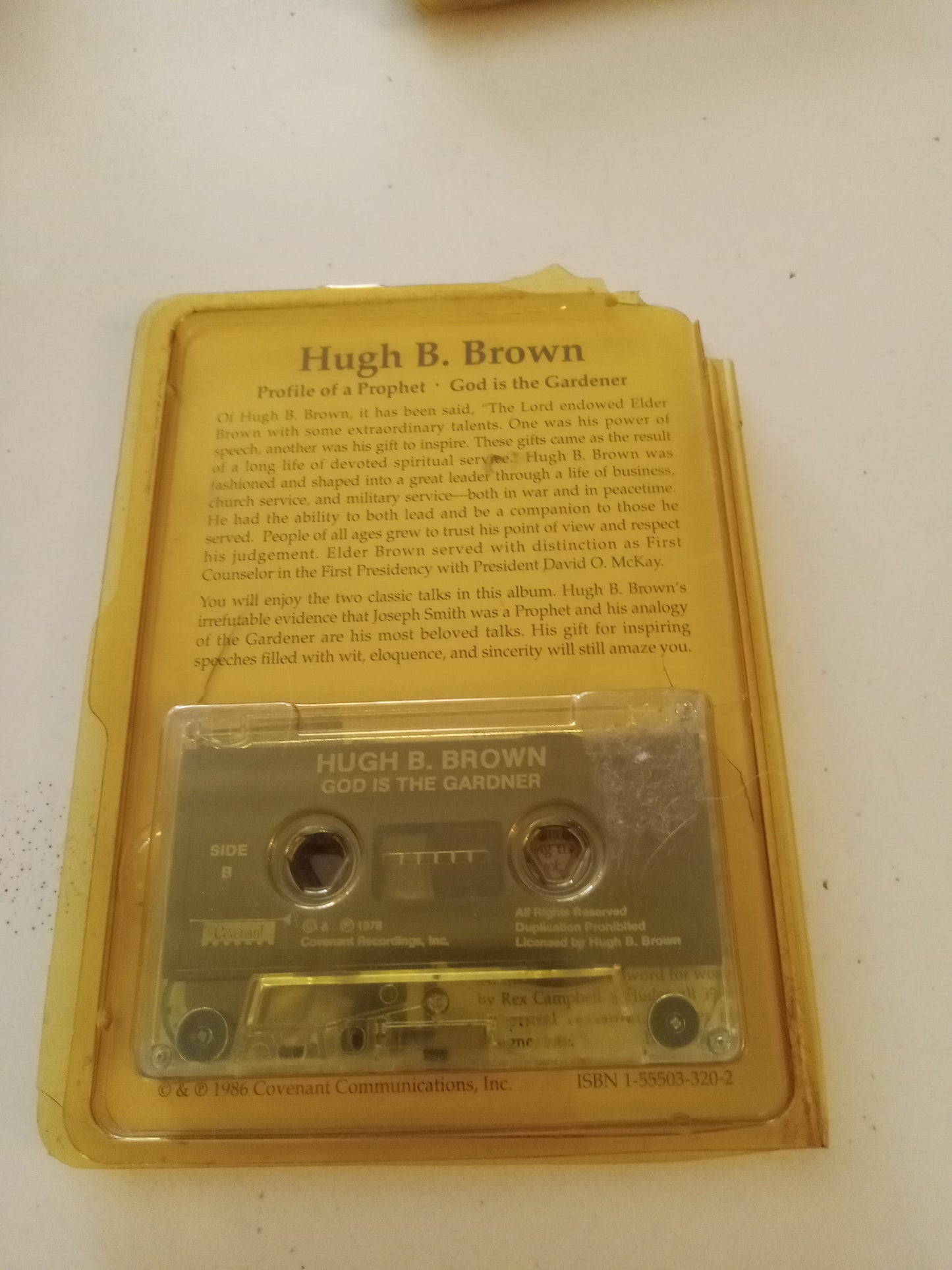 Hugh B. Brown Profile Of A Prophet talk on Cassette Tape, Rare USED