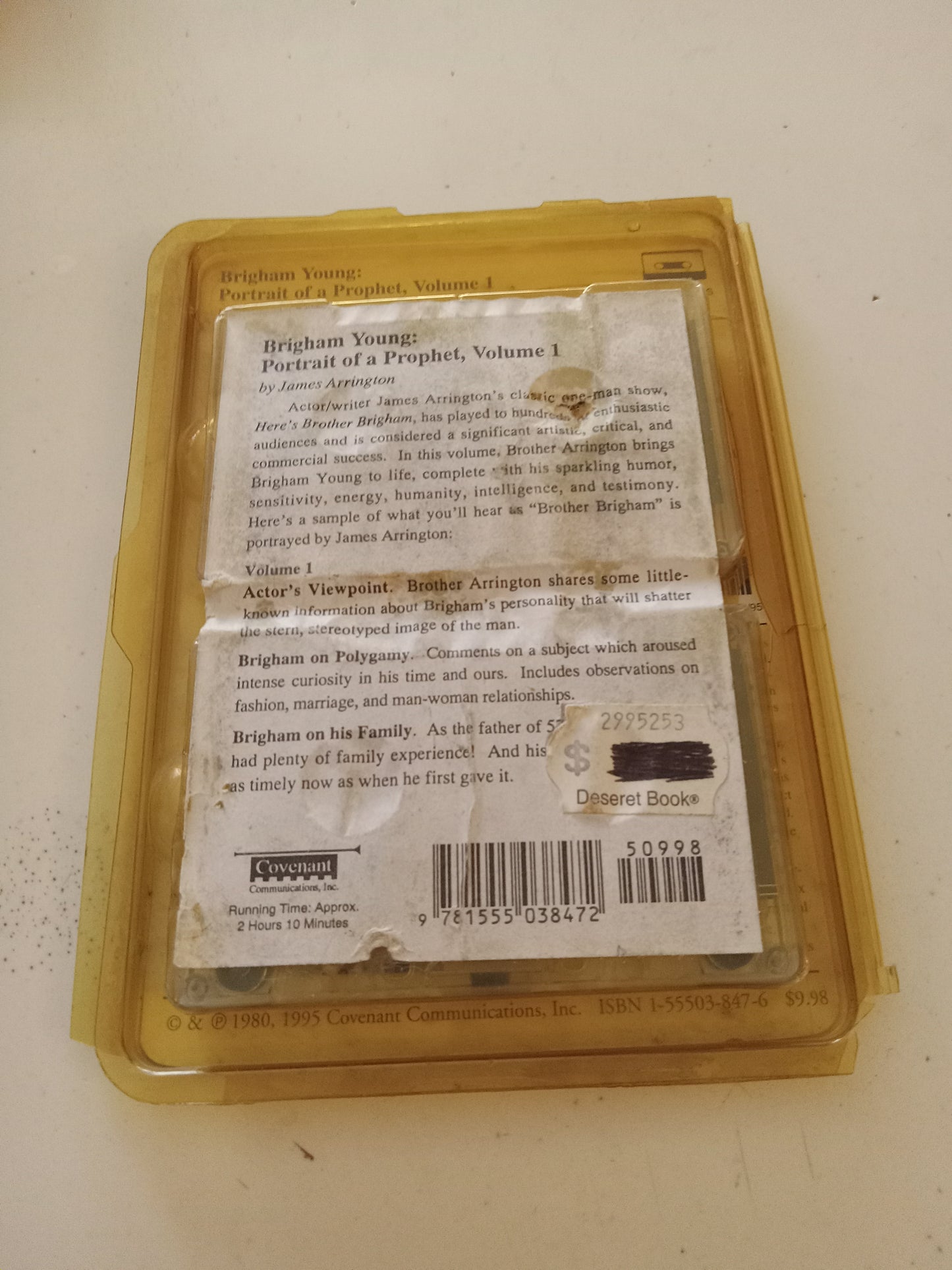 Brigham Young Portrait Of A Prophet Volume One, by James Arrington on 2 Cassette Tapes, Rare USED