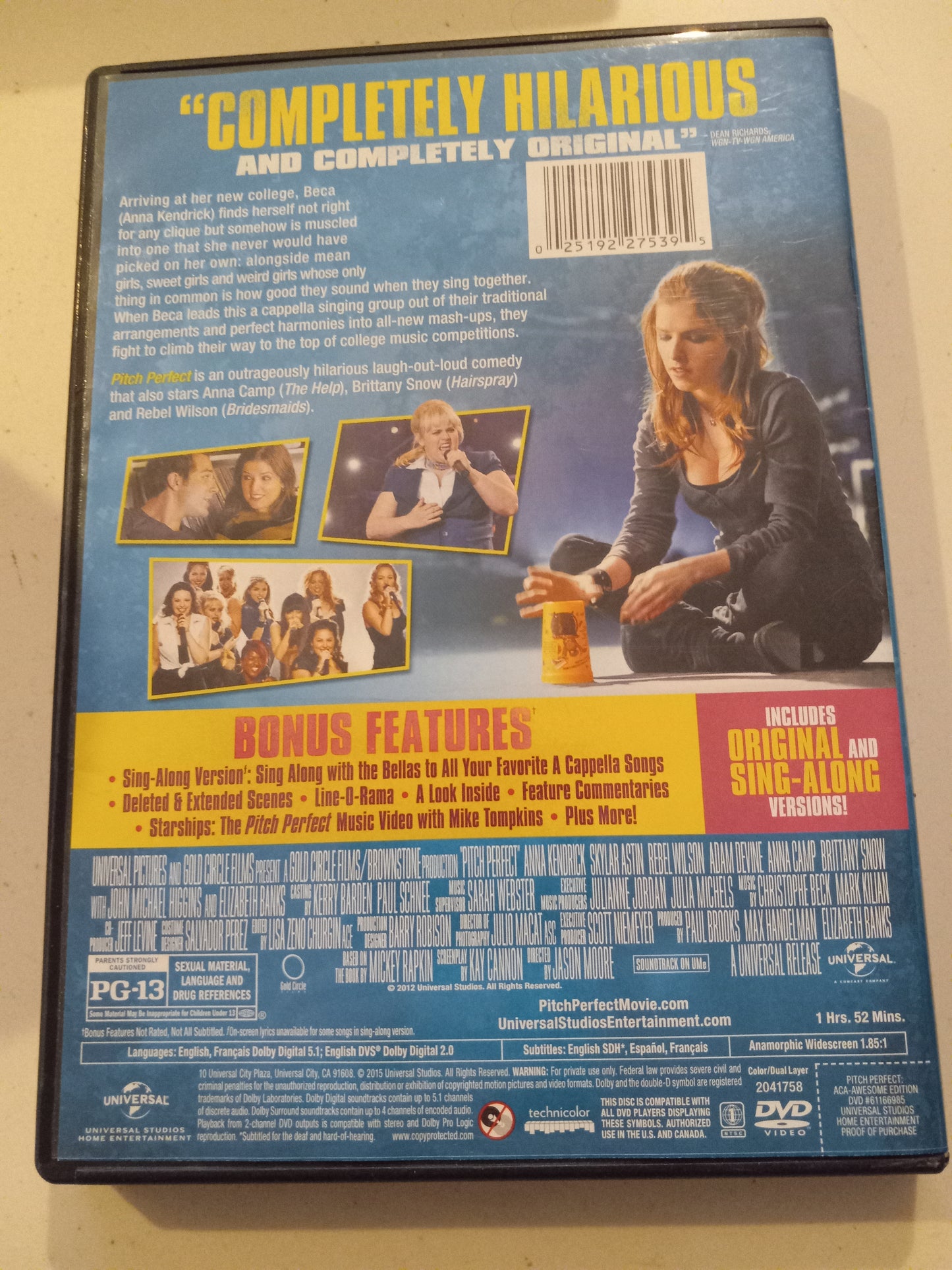 Pitch Perfect 1, DVD Movie, Aca-Awesome Ed. Anna Kendrick Widescreen, Rated PG-13, NEW/USED