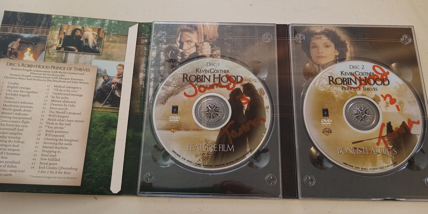 Robin Hood Prince Of Thieves DVD Movie, Kevin Costner Widescreen 2 Disc Special Ed, Not Rated, USED