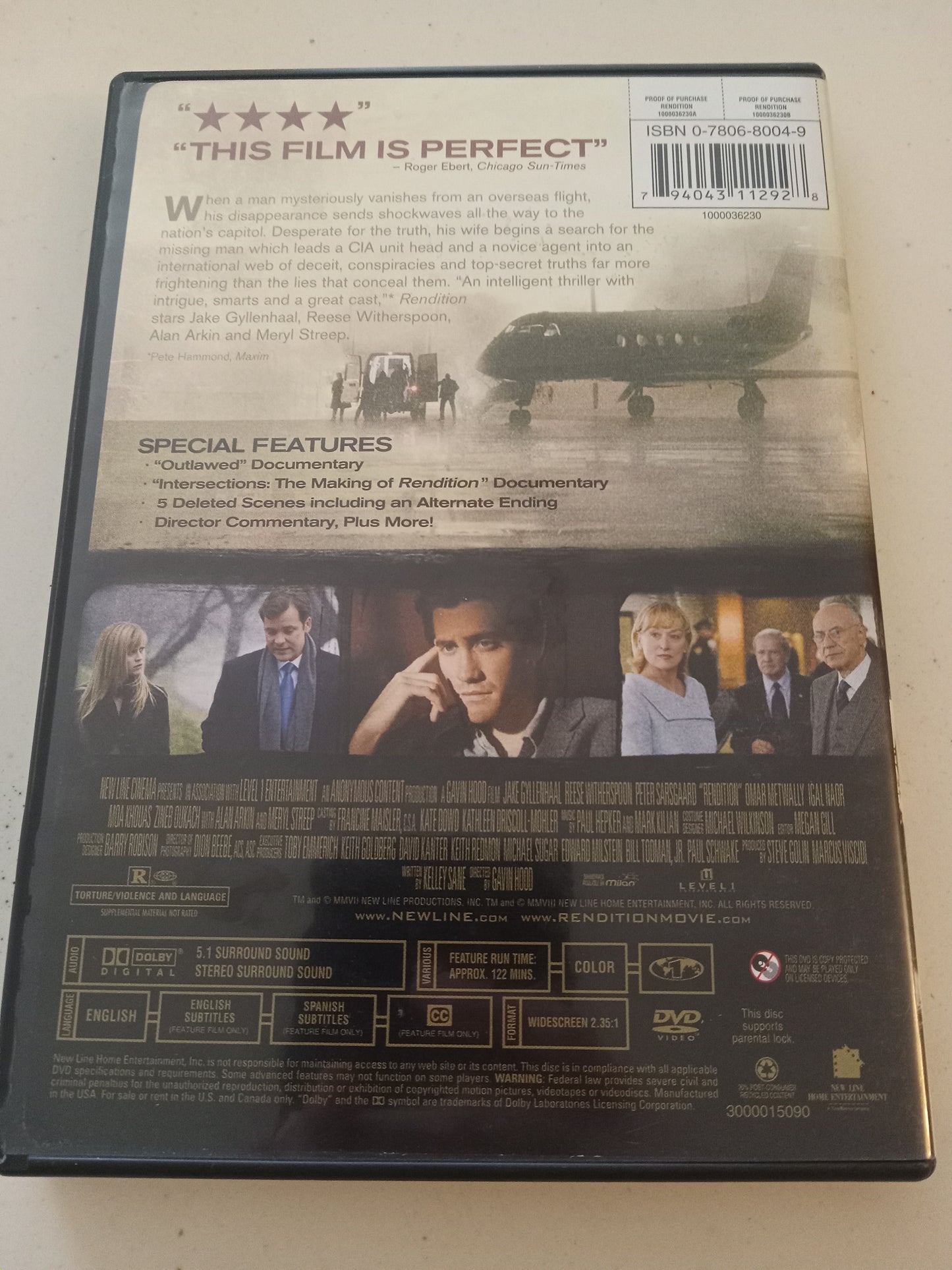 Rendition, DVD Movie, Rated R, Widescreen, USED
