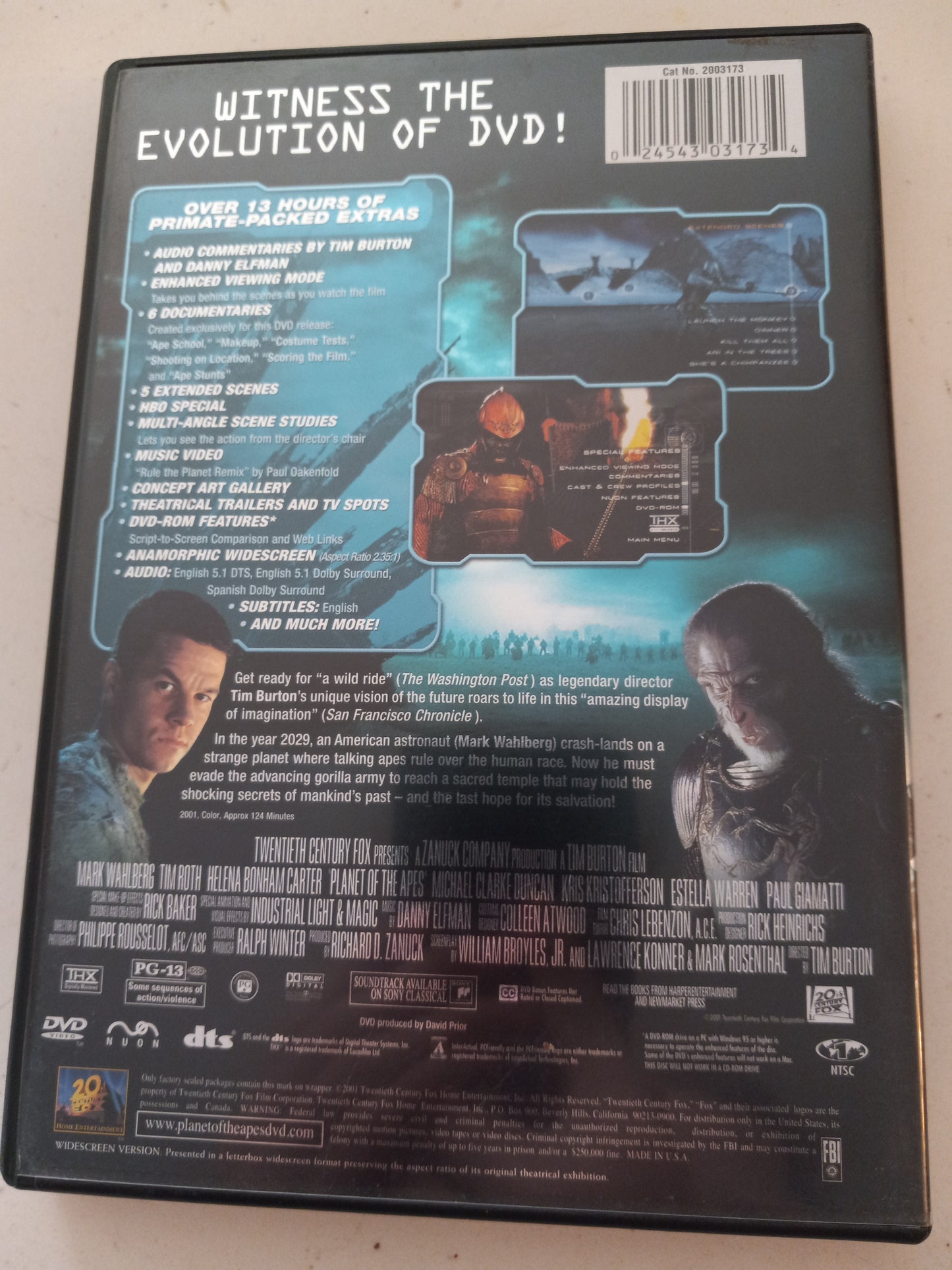 Planet Of The Apes, 2 Discs Special Ed., DVD Movie, Widescreen, Rated PG-13, USED