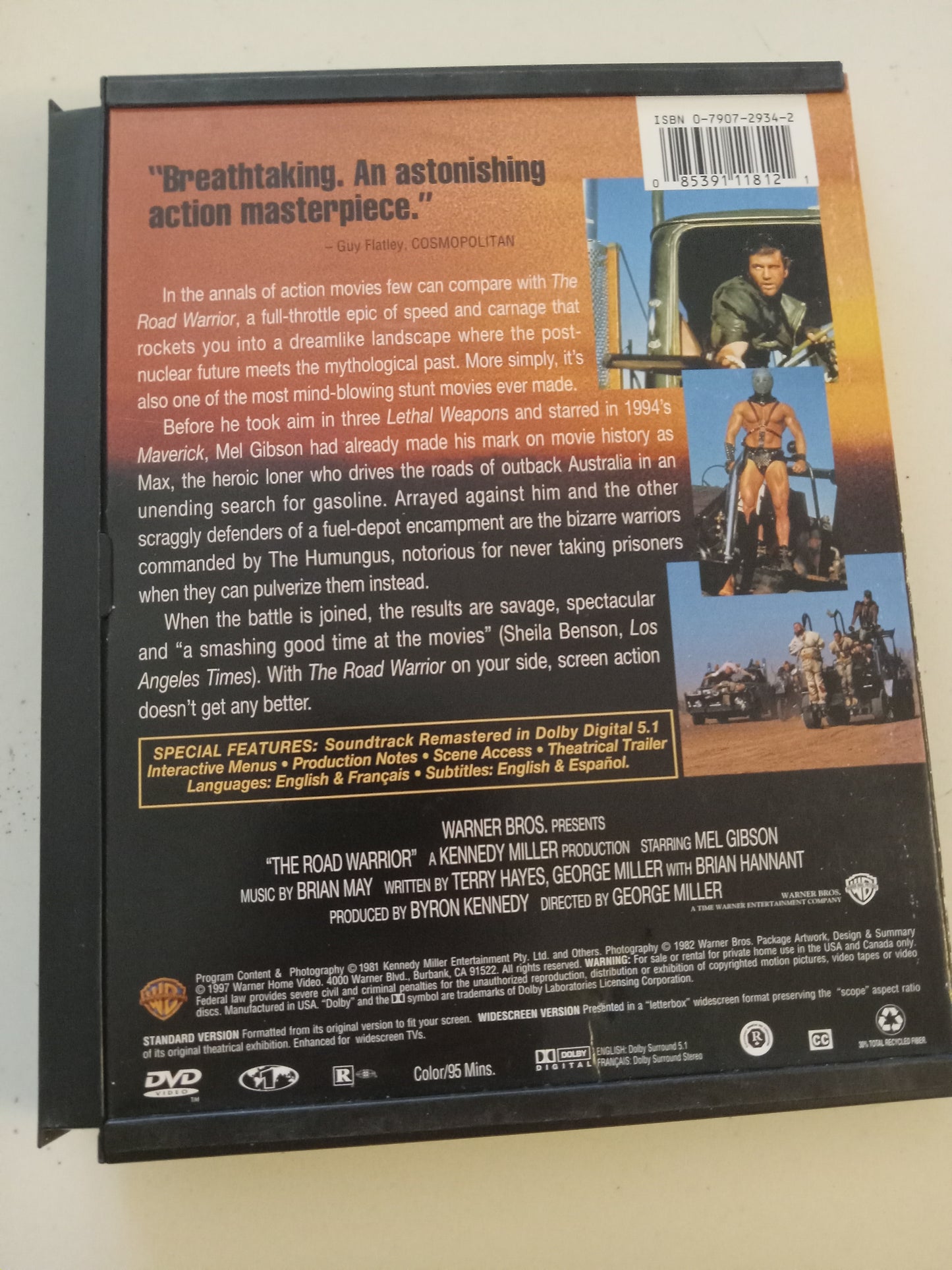 Mad Max, The Road Warrior, DVD Movie, Mel Gibson, Widescreen, Rated R, USED