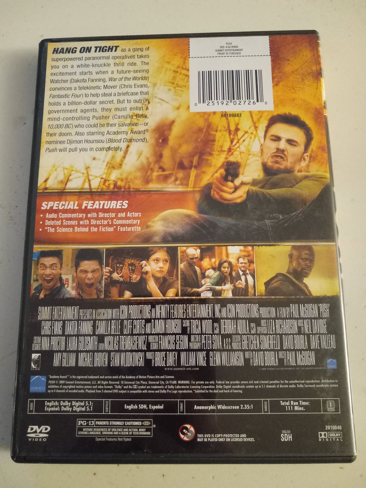 Push, DVD Movie, Widescreen, Rated PG-13, USED