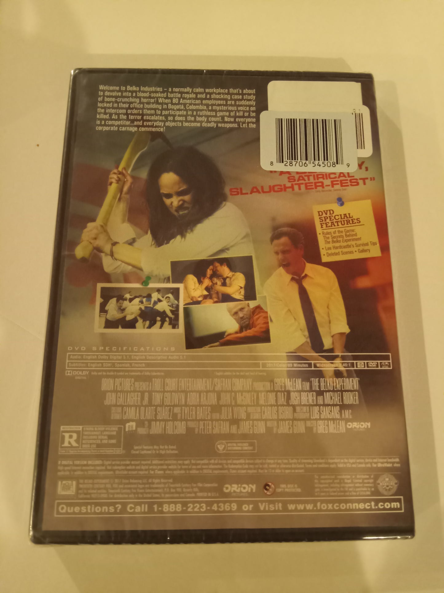 The Belko Experiment, DVD Movie, Widescreen, Rated R, NEW