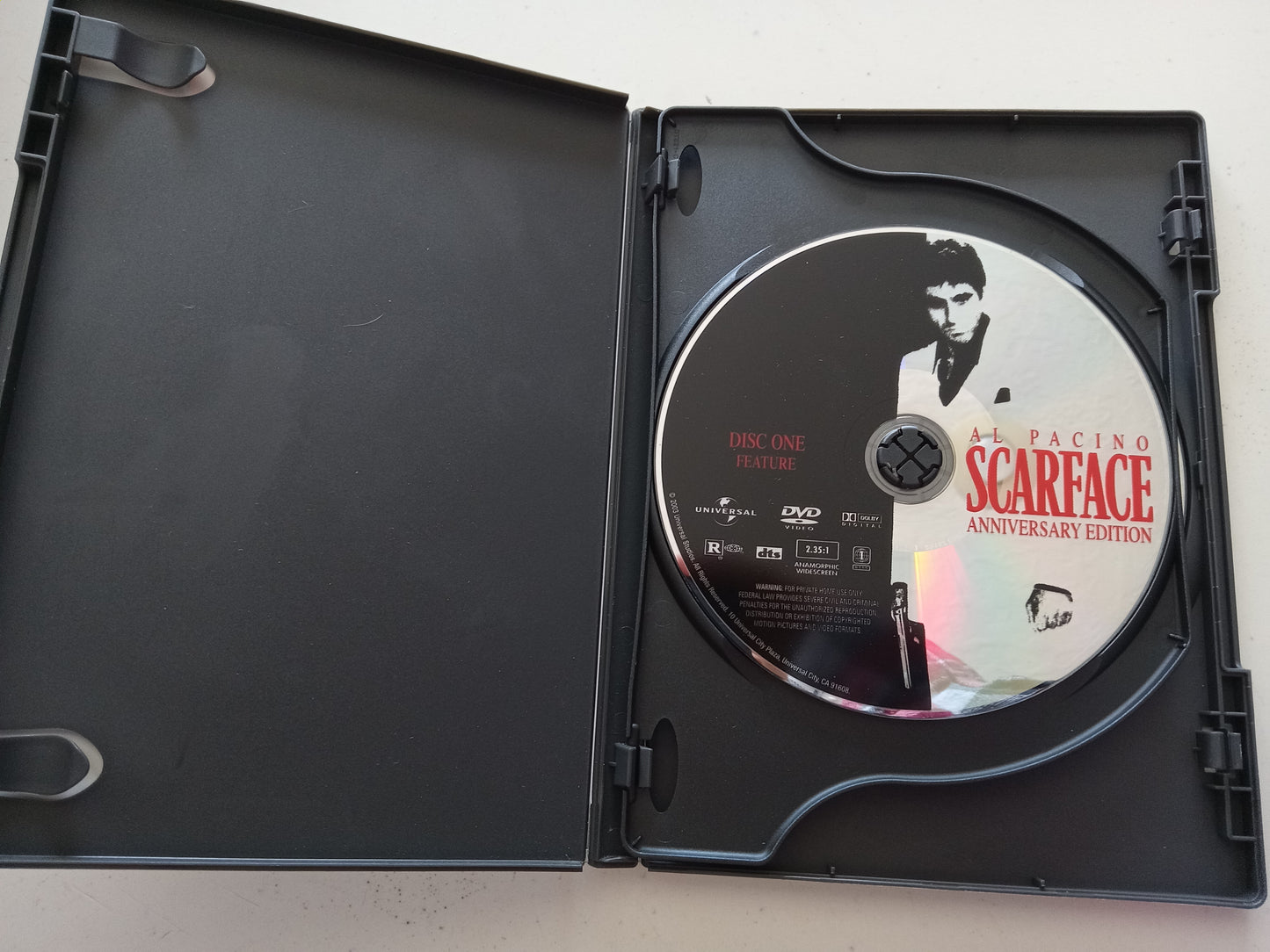Al Pacino Scarface, 2 Disc Anniversary Edition, DVD Movie, Widescreen, Rated R, USED