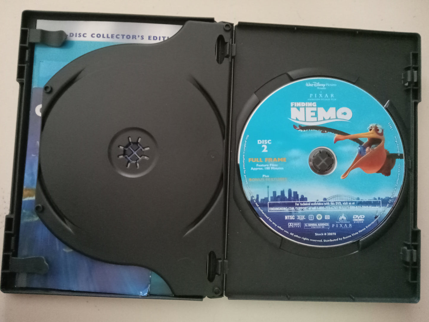 Finding Nemo, Disney Pixar Animation 2 Discs Collector's Ed, DVD Movie, Widescreen/Fullscreen, Rated G, USED