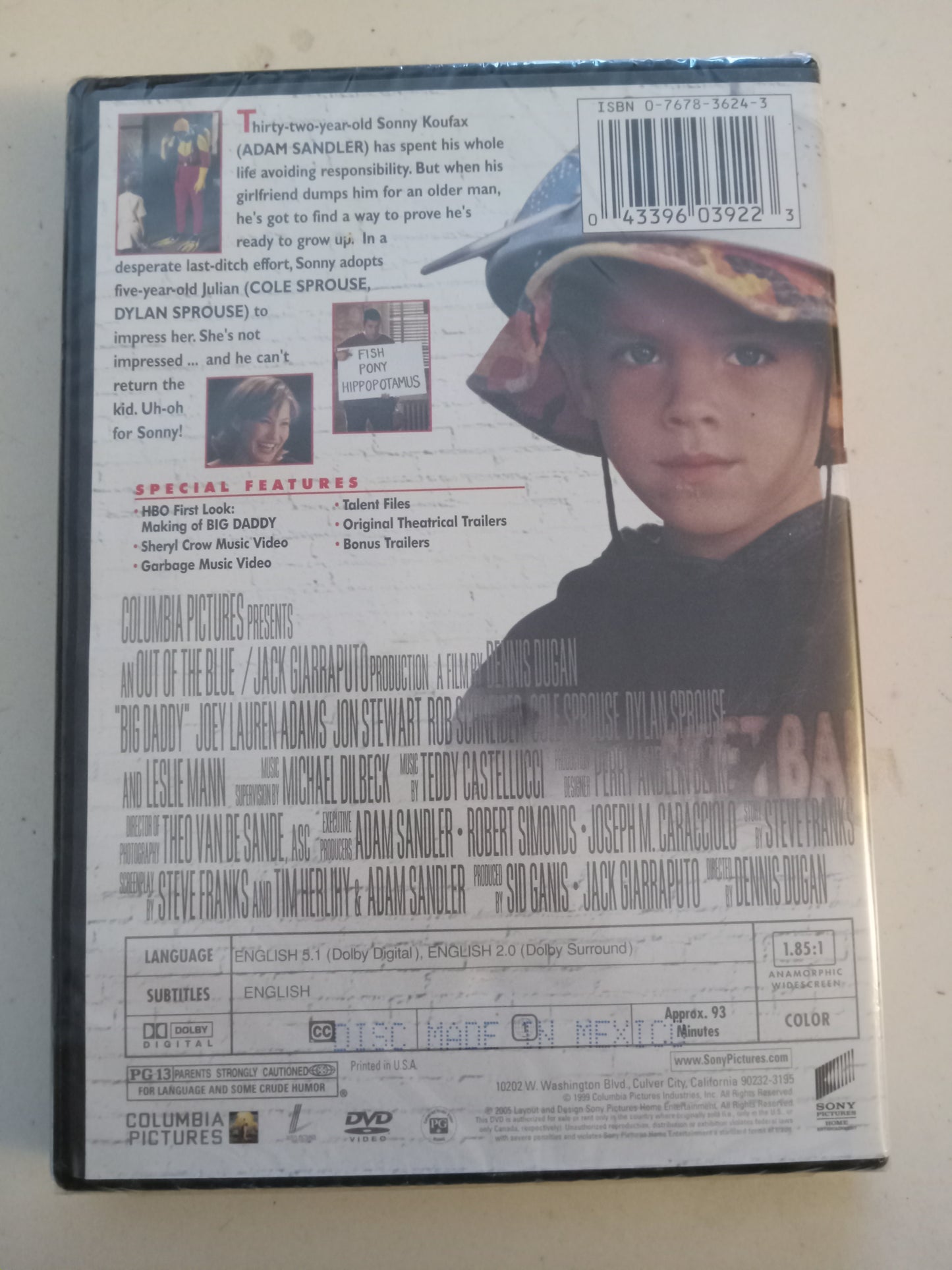 Big Daddy, DVD Movie, Widescreen, Rated PG-13, NEW