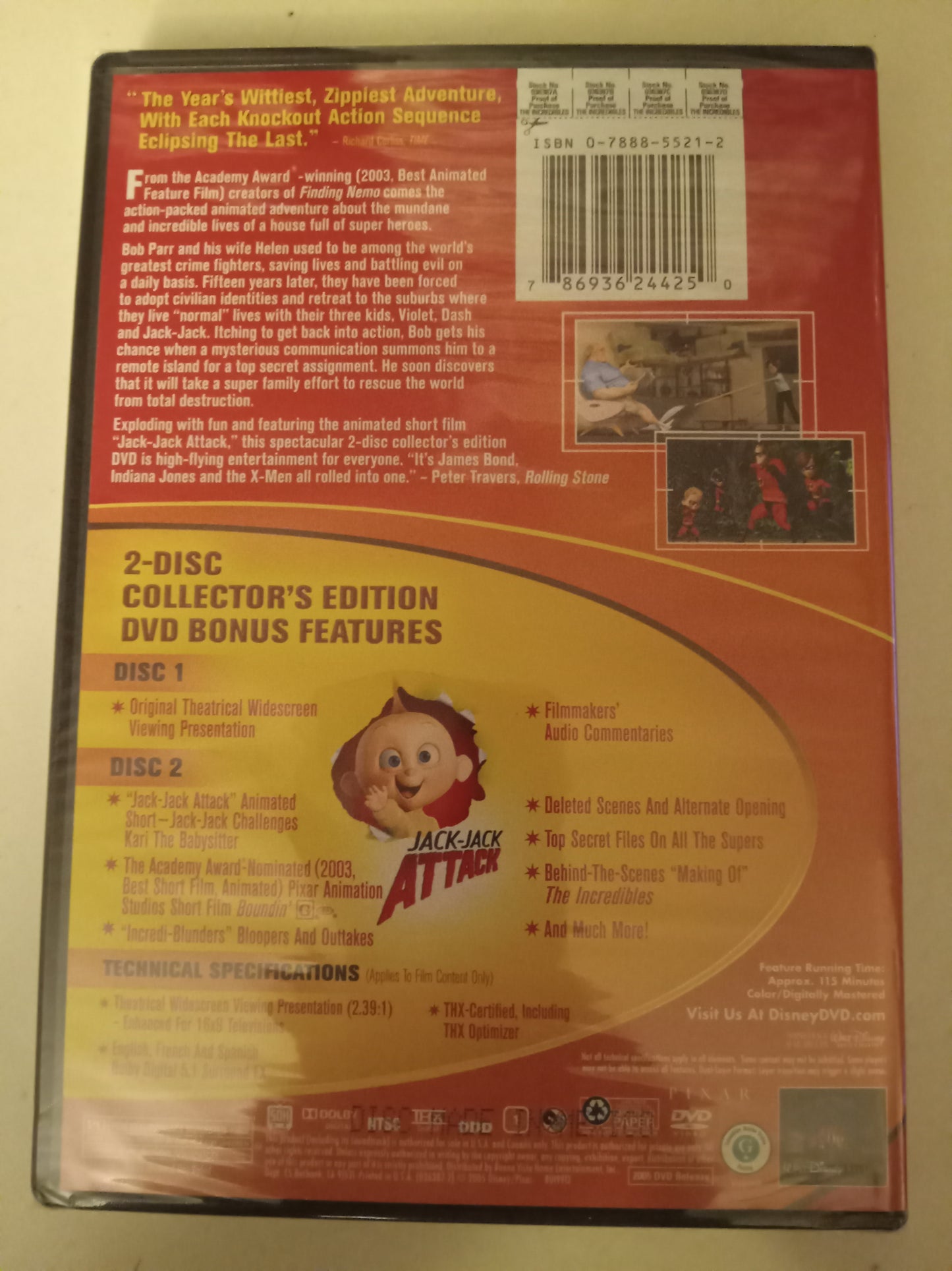 The Incredibles, DVD Movie, 2 Discs Collector's Ed, Widescreen/Fullscreen, Rated PG, NEW/USED